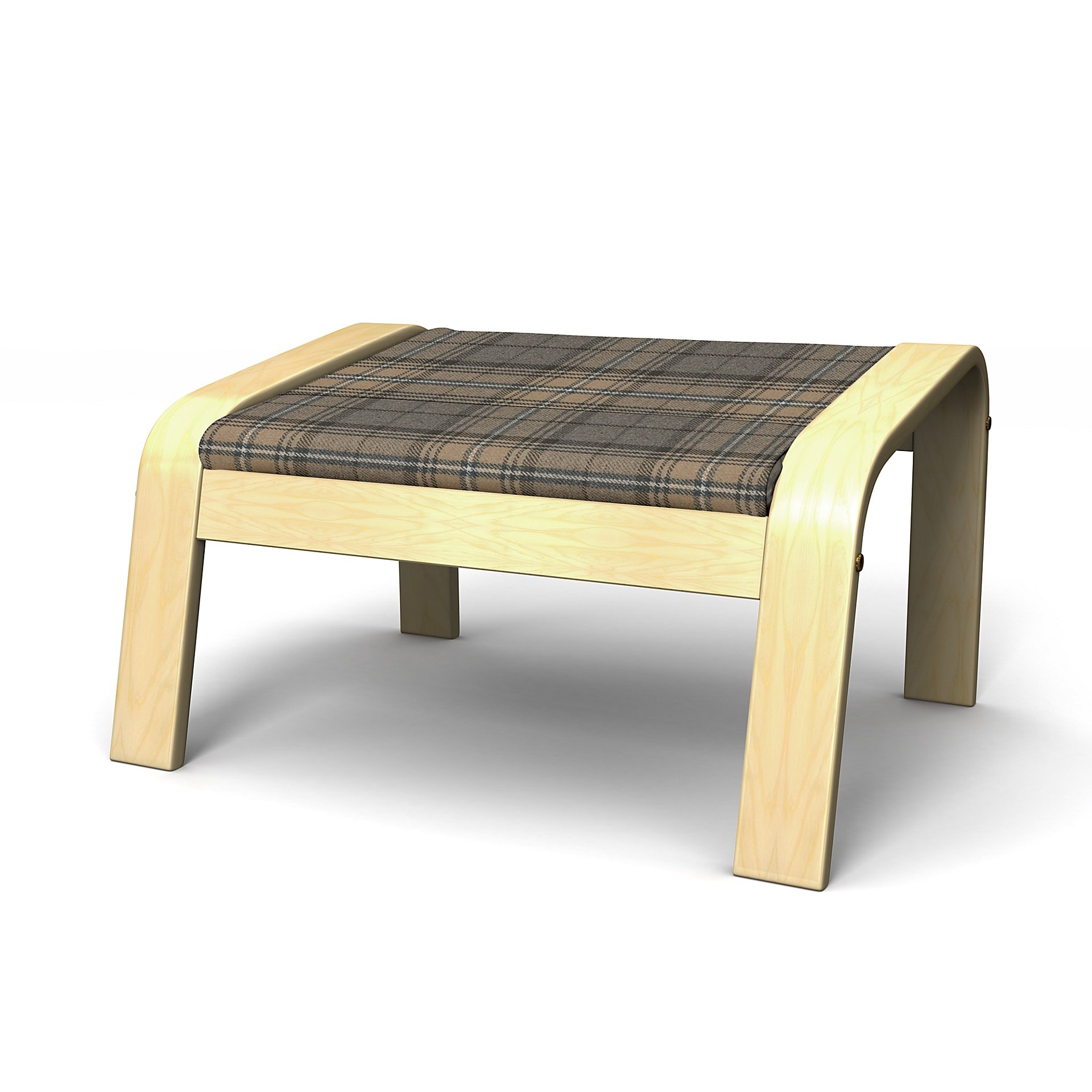 IKEA - Poang Footstool Cover, Bark Brown, Wool - Bemz