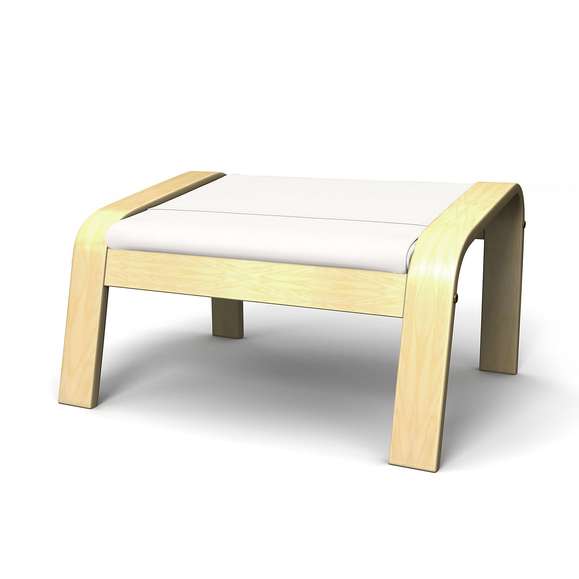 IKEA - Poäng Footstool Cover, Soft White, Linen - Bemz