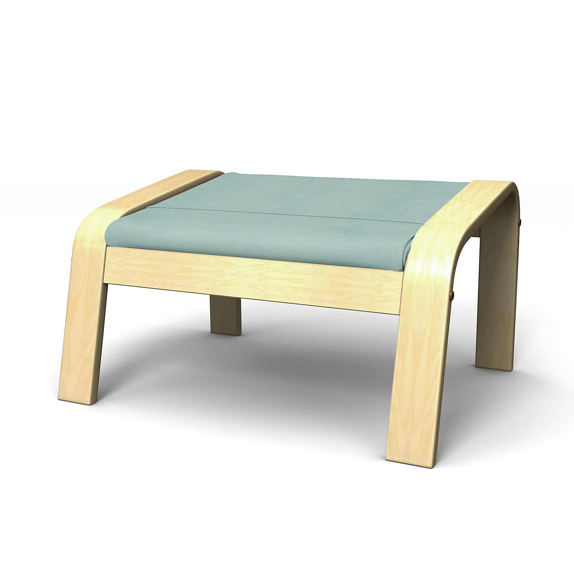 IKEA - Överdrag till Poäng fotpall, Mineral Blue, Linne - Bemz