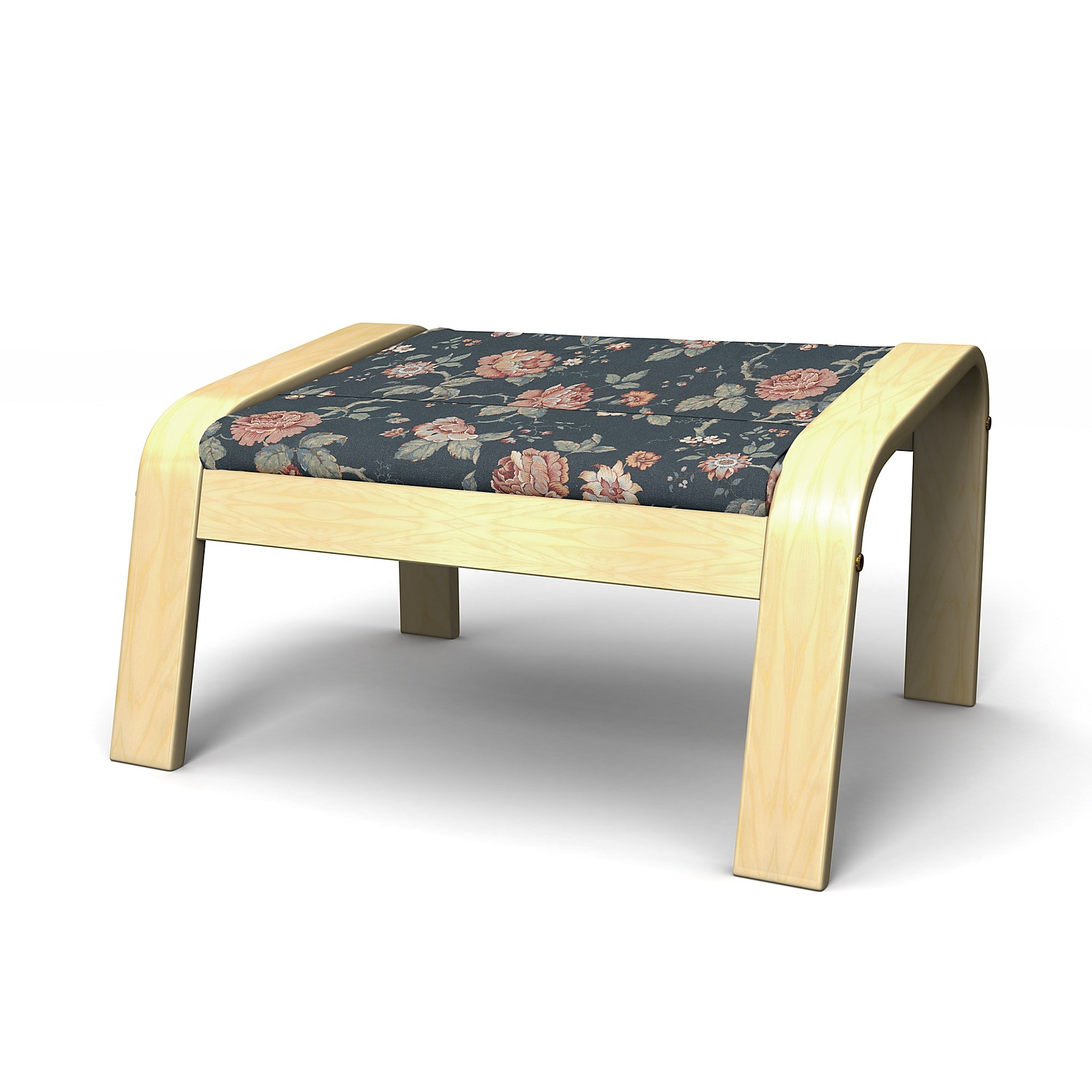 IKEA - Poang Footstool Cover, Rosentrad Dark, BEMZ x BORASTAPETER COLLECTION - Bemz