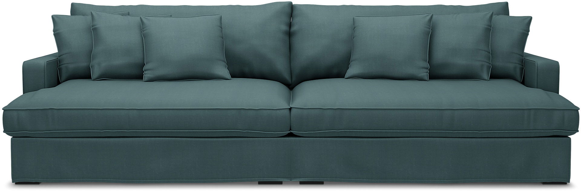 Överdrag till MIO Rossi 4-sits soffa med armstödstyp A, Slate Blue, Linne - Bemz