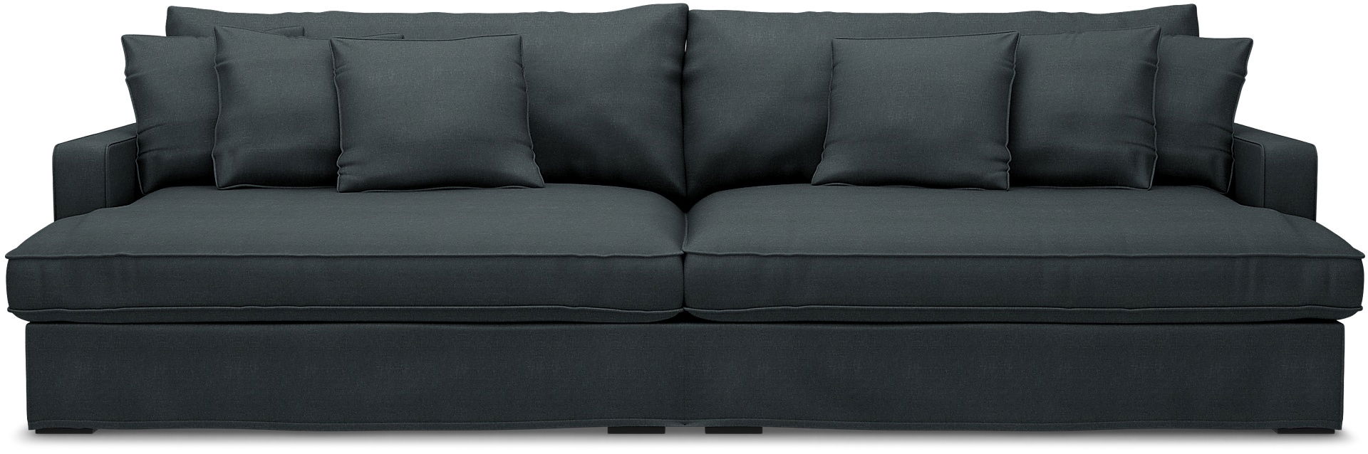 Överdrag till MIO Rossi 4-sits soffa med armstödstyp A, Graphite Grey, Linne - Bemz