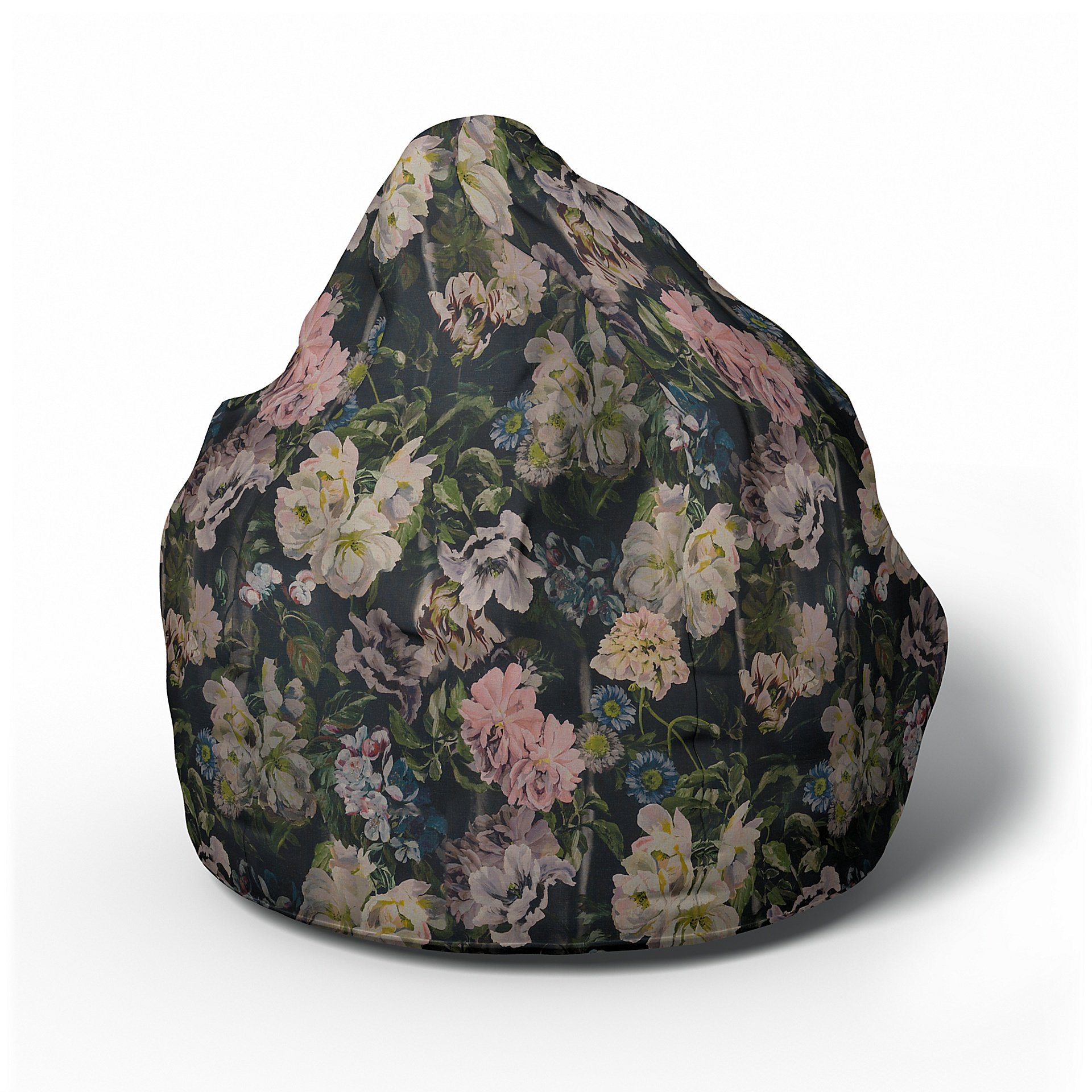 Bean Bag Cover, Delft Flower - Graphite, Linen - Bemz