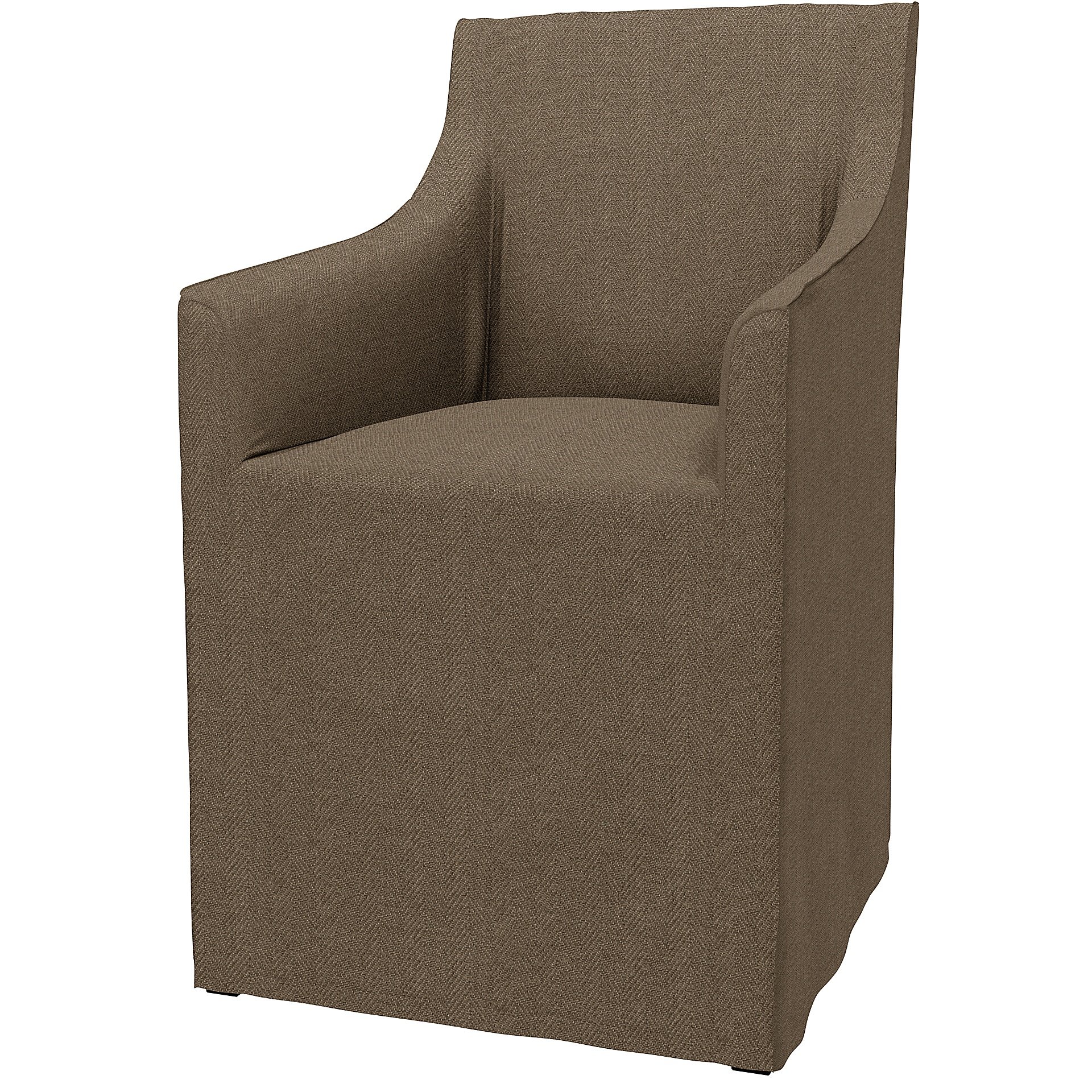 IKEA - Sakarias Chair with Armrests Cover, Dark Taupe, Boucle & Texture - Bemz