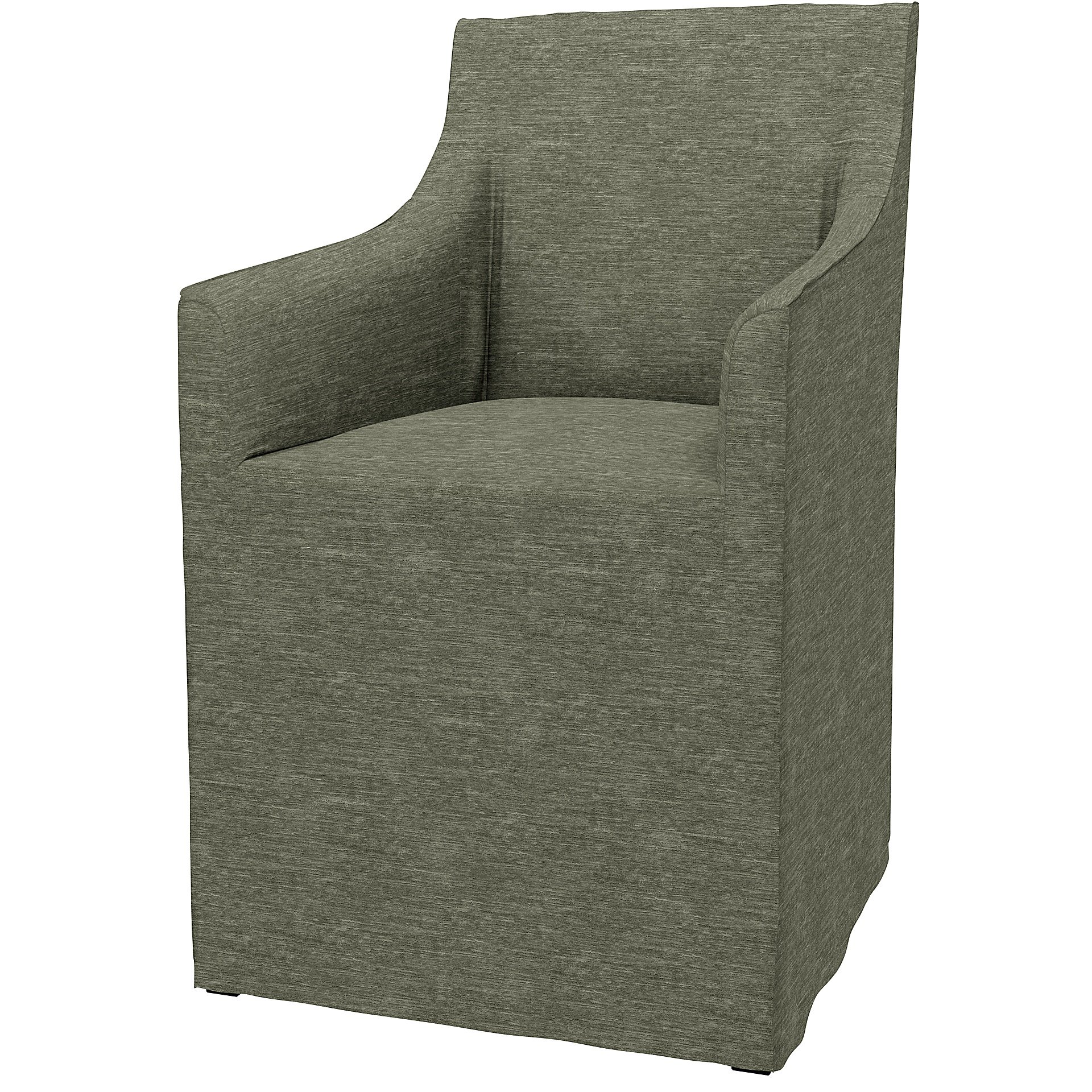 IKEA - Sakarias Chair with Armrests Cover, Green Grey, Velvet - Bemz
