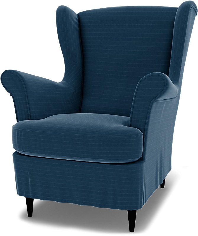 IKEA - Strandmon Children's Armchair Cover, Denim Blue, Velvet - Bemz