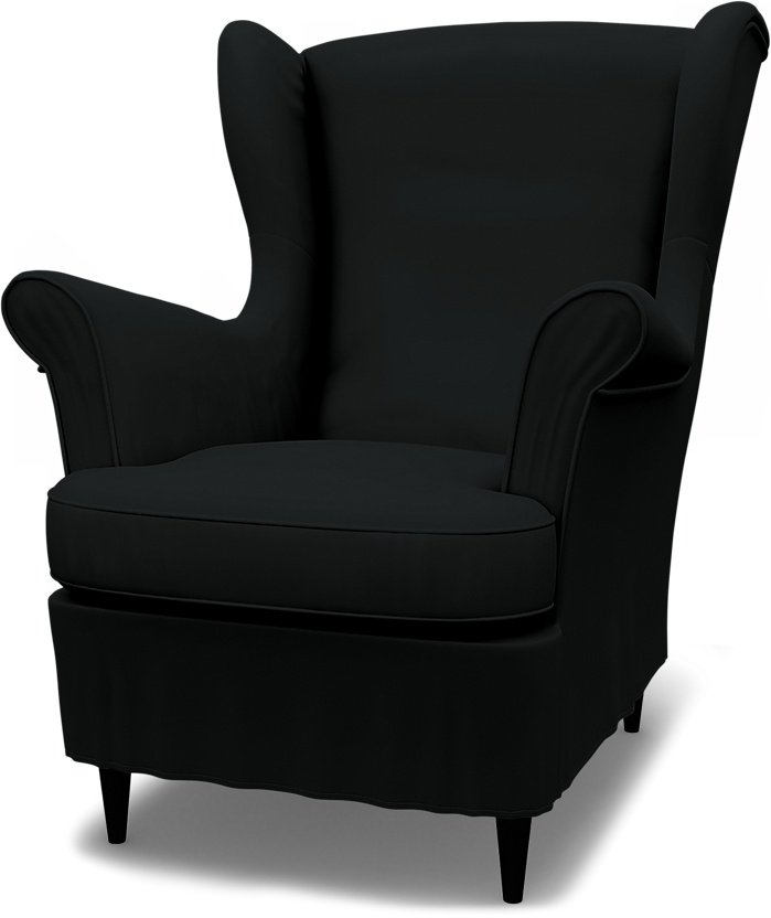 IKEA - Strandmon Armchair Cover, Jet Black, Cotton - Bemz