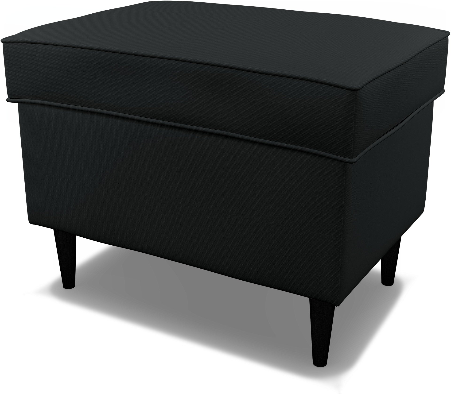 IKEA - Strandmon Footstool cover, Jet Black, Cotton - Bemz