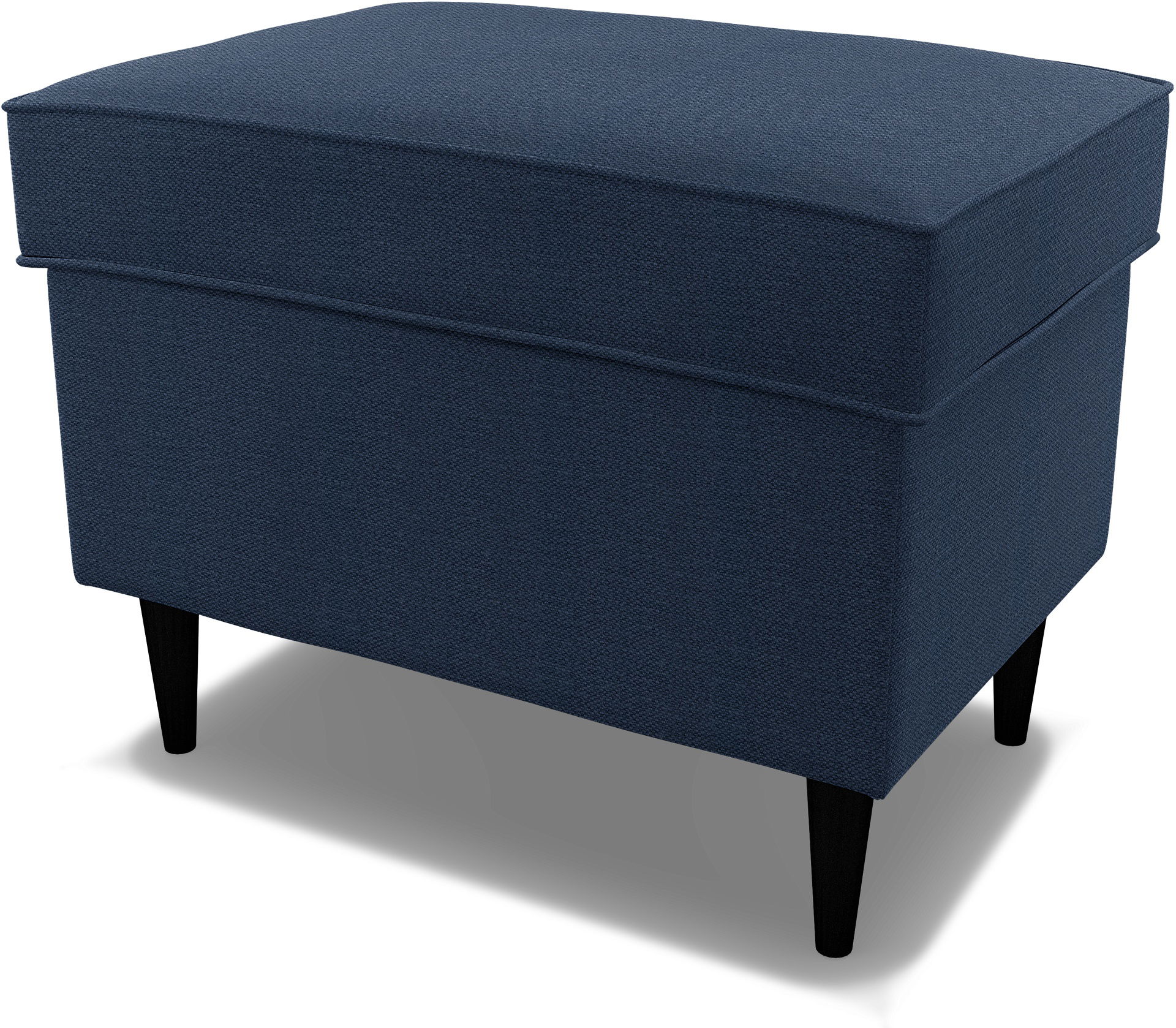 IKEA - Överdrag till Strandmon fotpall, Navy Blue, Linne - Bemz