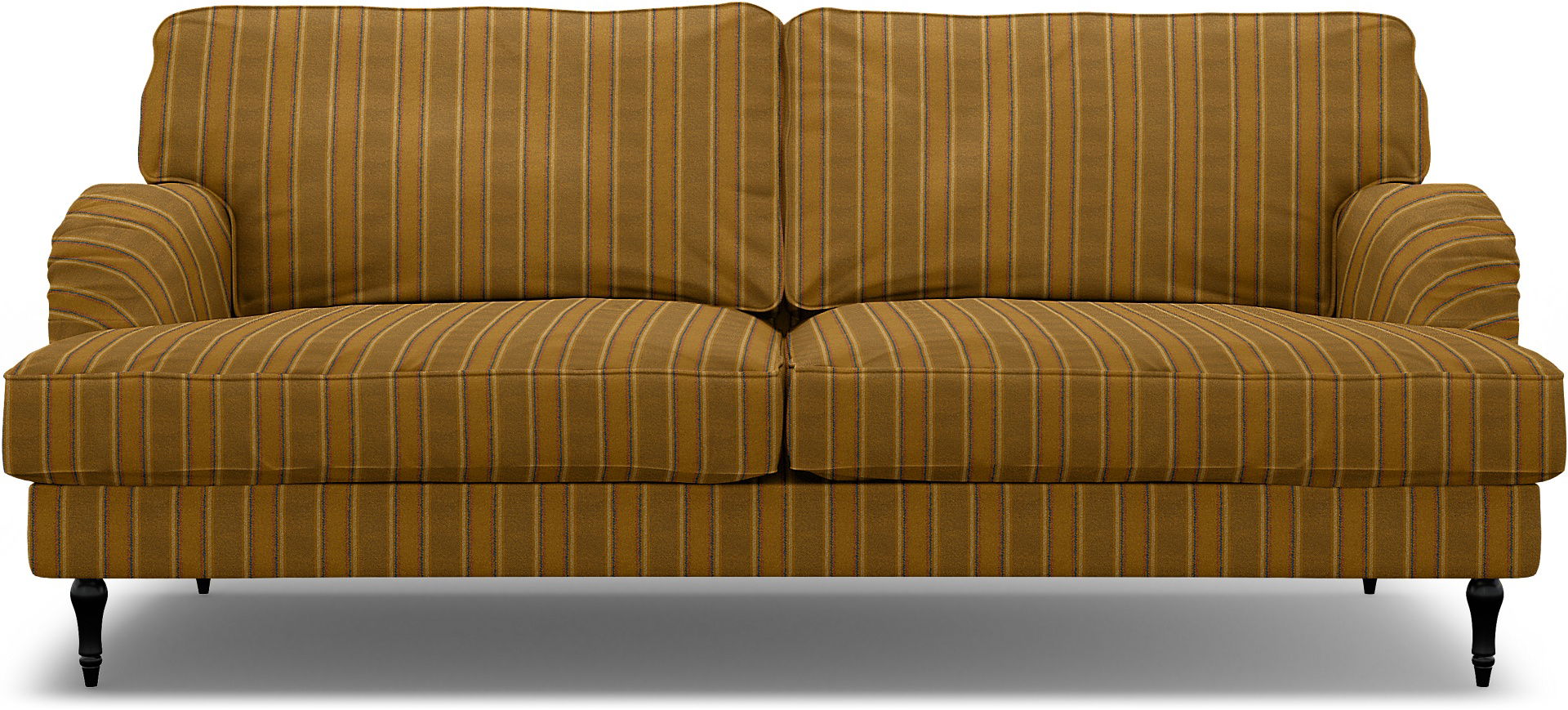 IKEA - Stocksund 3 Seater Sofa Cover, Mustard Stripe, Cotton - Bemz
