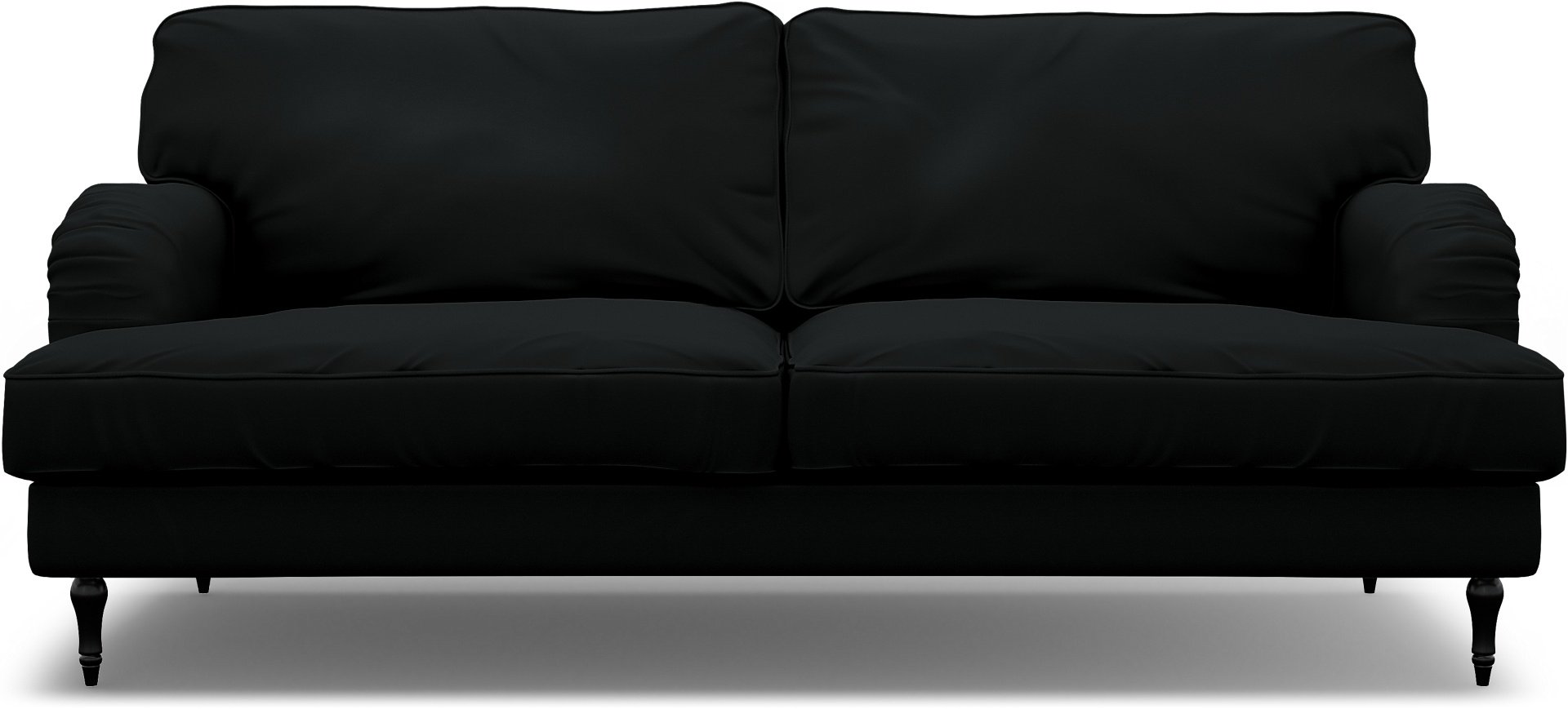 IKEA - Stocksund 3 Seater Sofa Cover, Jet Black, Cotton - Bemz
