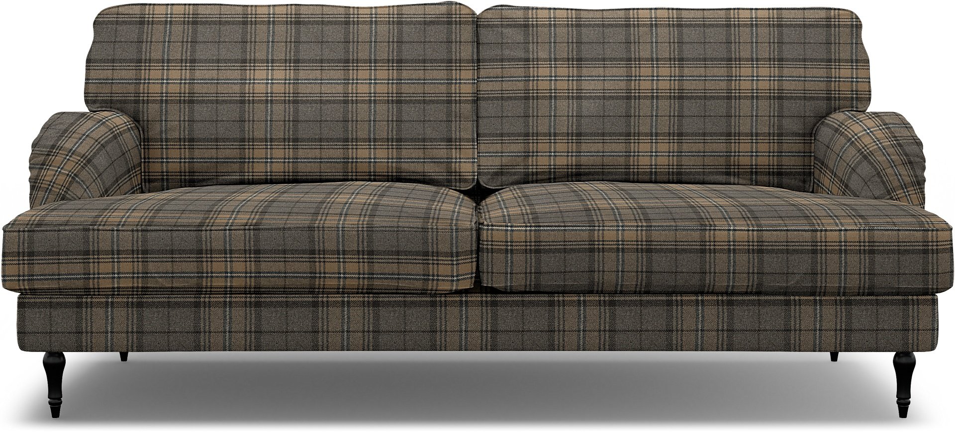 IKEA - Stocksund 3 Seater Sofa Cover, Bark Brown, Wool - Bemz