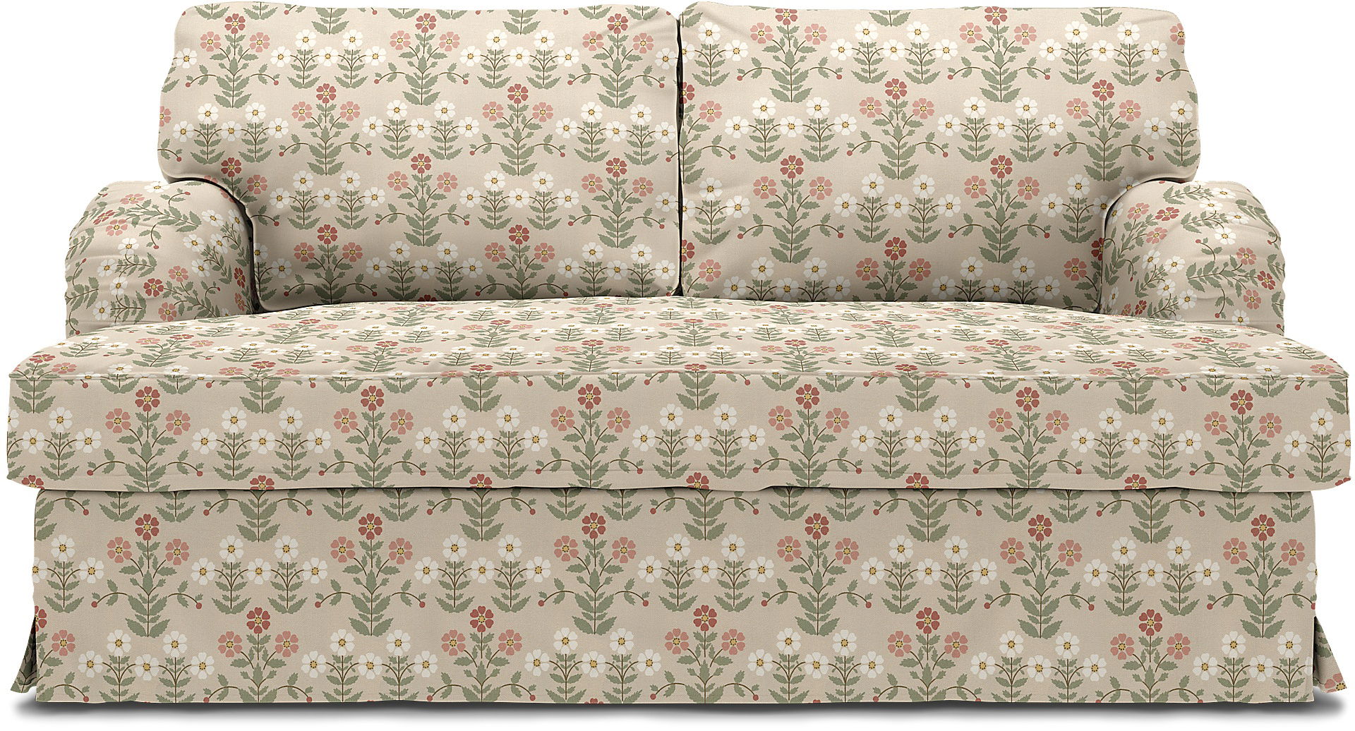 IKEA - Stocksund 2 Seater Sofa Cover, Pink Sippor, BEMZ x BORÅSTAPETER COLLECTION - Bemz