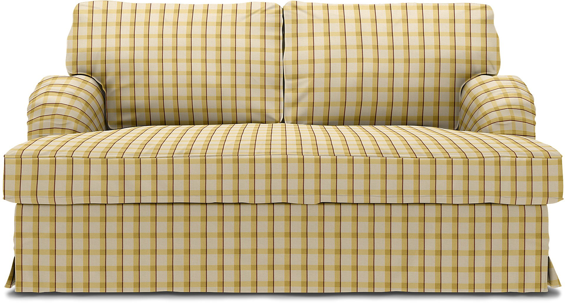 IKEA - Stocksund 2 Seater Sofa Cover, Picnic Check Sun Yellow, Linen - Bemz
