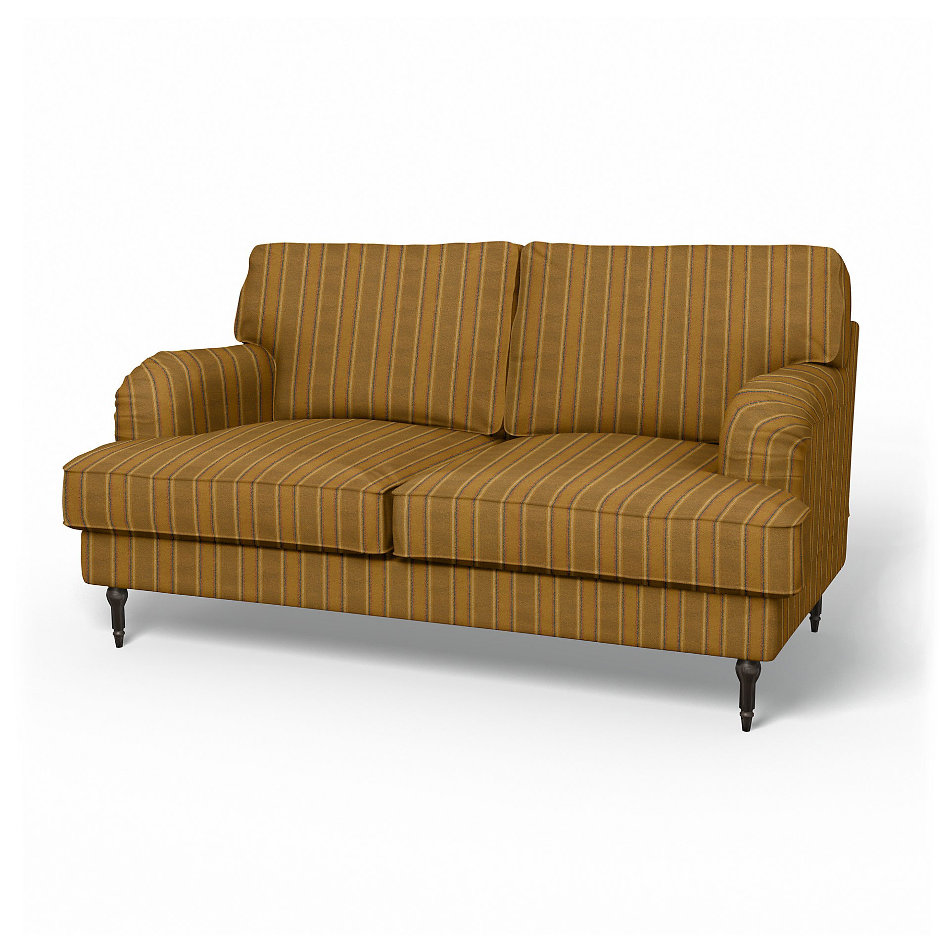 IKEA - Stocksund 2 Seater Sofa Cover, Mustard Stripe, Cotton - Bemz