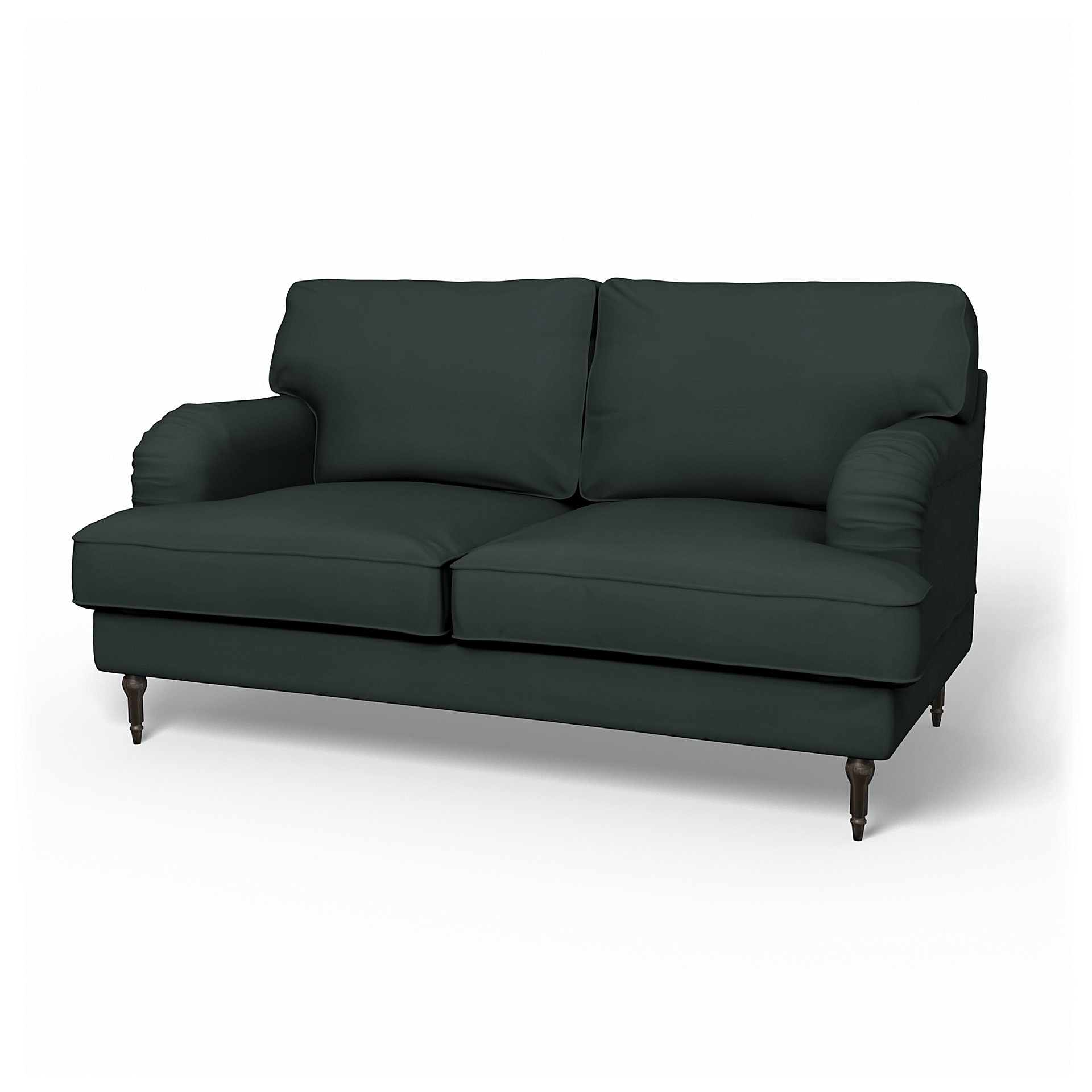 IKEA - Stocksund 2 Seater Sofa Cover, Graphite Grey, Cotton - Bemz