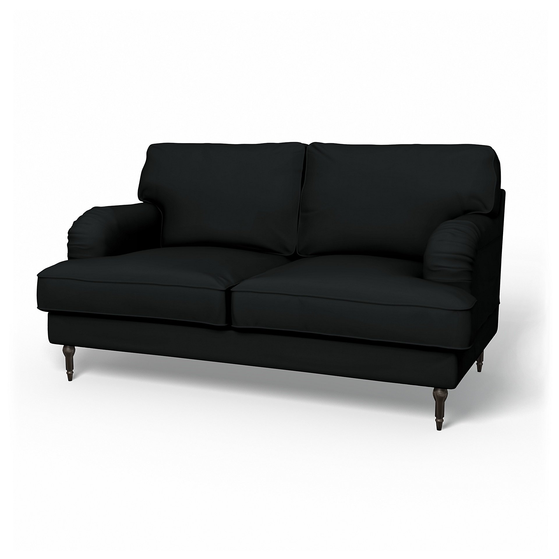 IKEA - Stocksund 2 Seater Sofa Cover, Jet Black, Cotton - Bemz