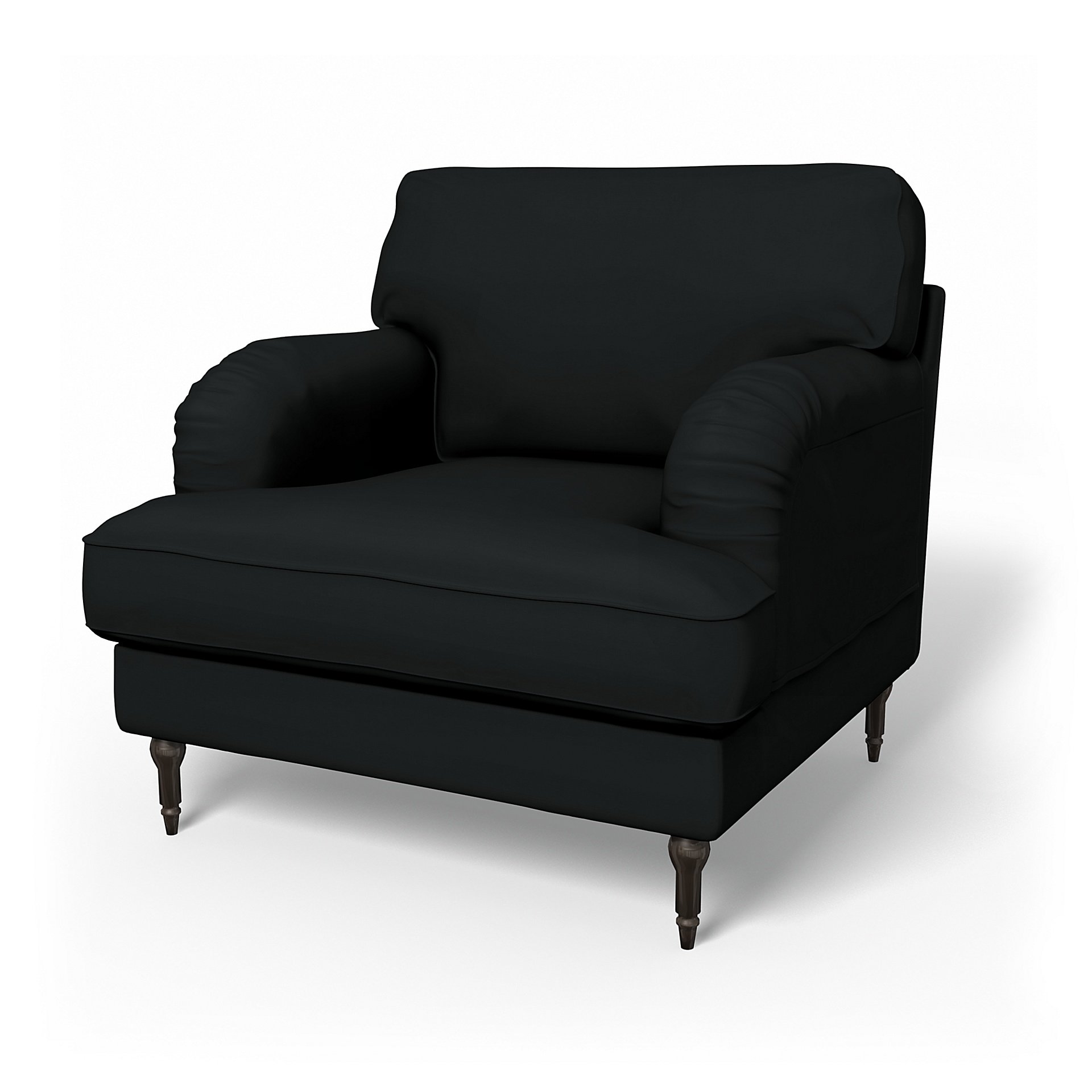 IKEA - Stocksund Armchair Cover, Jet Black, Cotton - Bemz