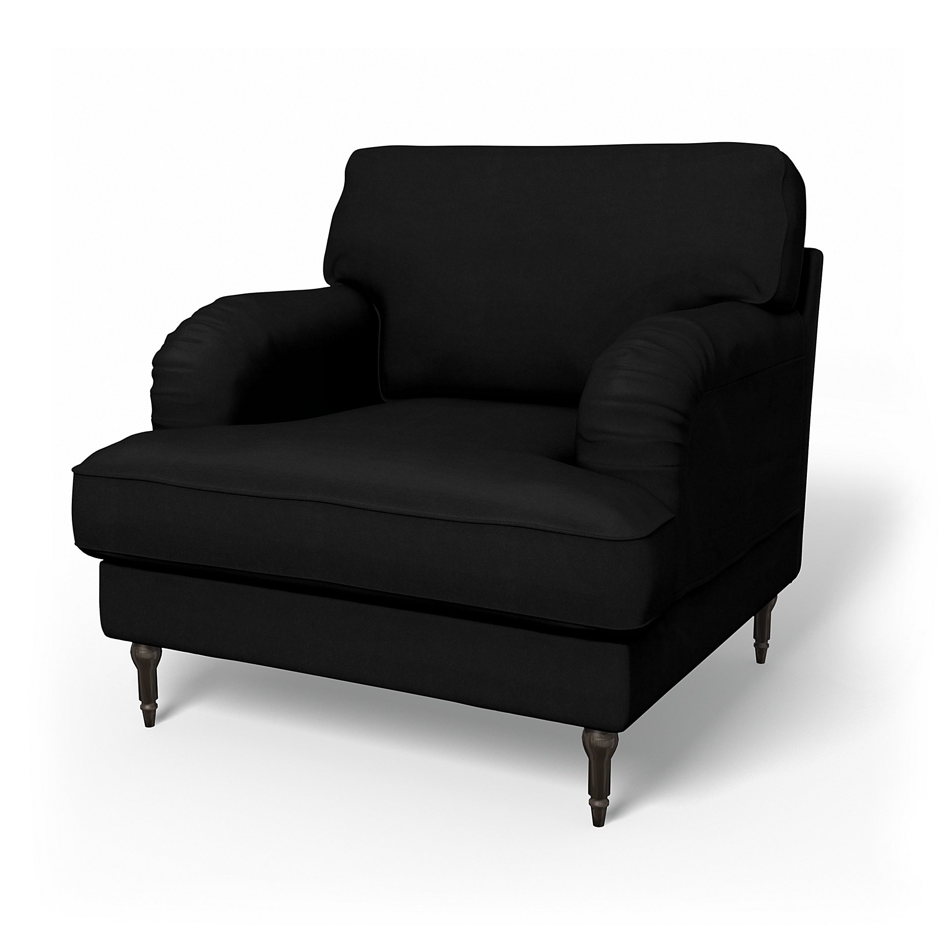 IKEA - Stocksund Armchair Cover, Black, Velvet - Bemz