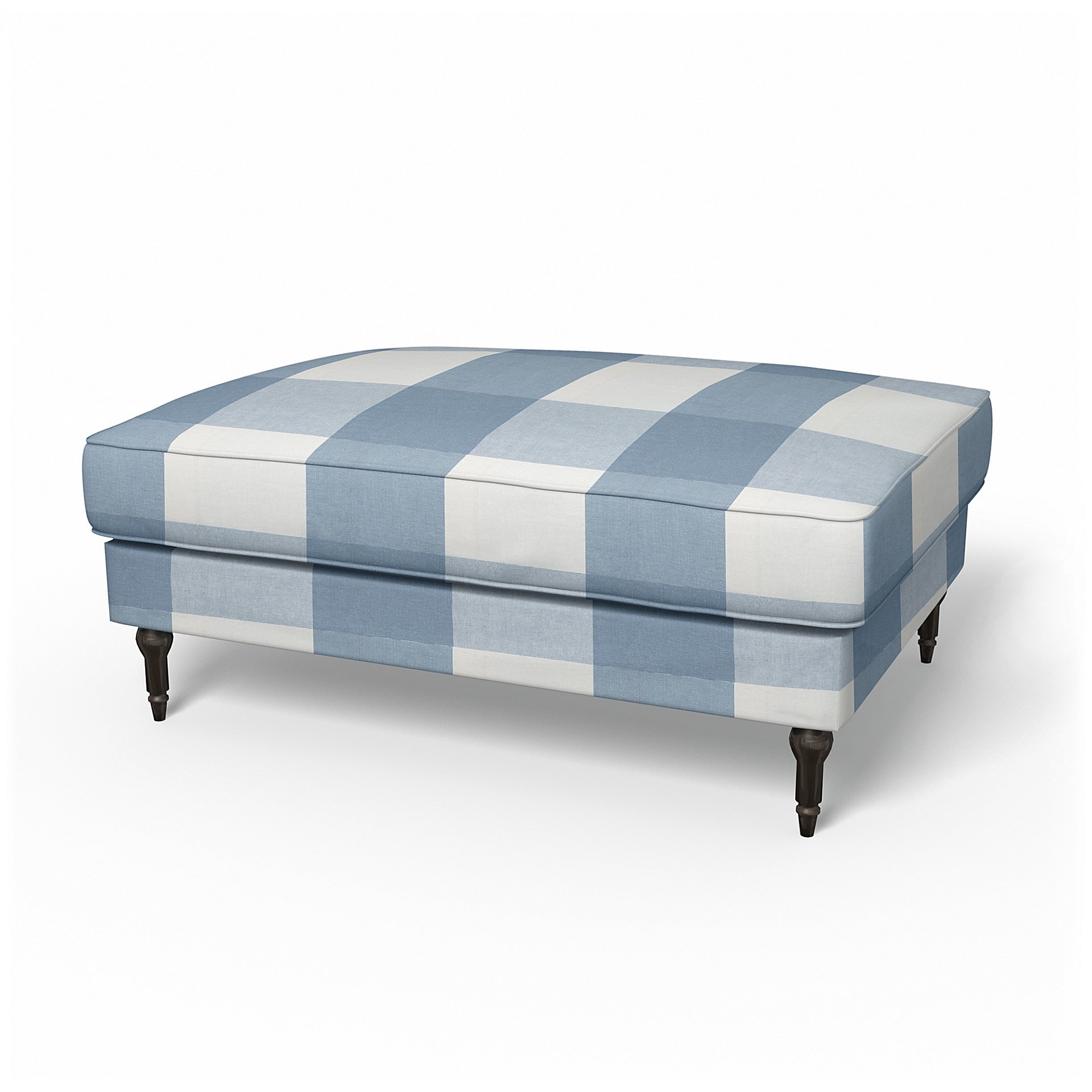 IKEA - Stocksund Footstool Cover, Sky Blue, Linen - Bemz