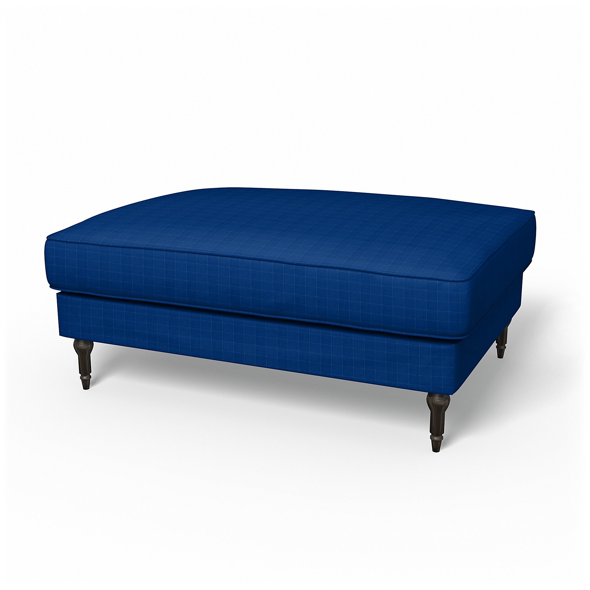 IKEA - Stocksund Footstool Cover, Lapis Blue, Velvet - Bemz
