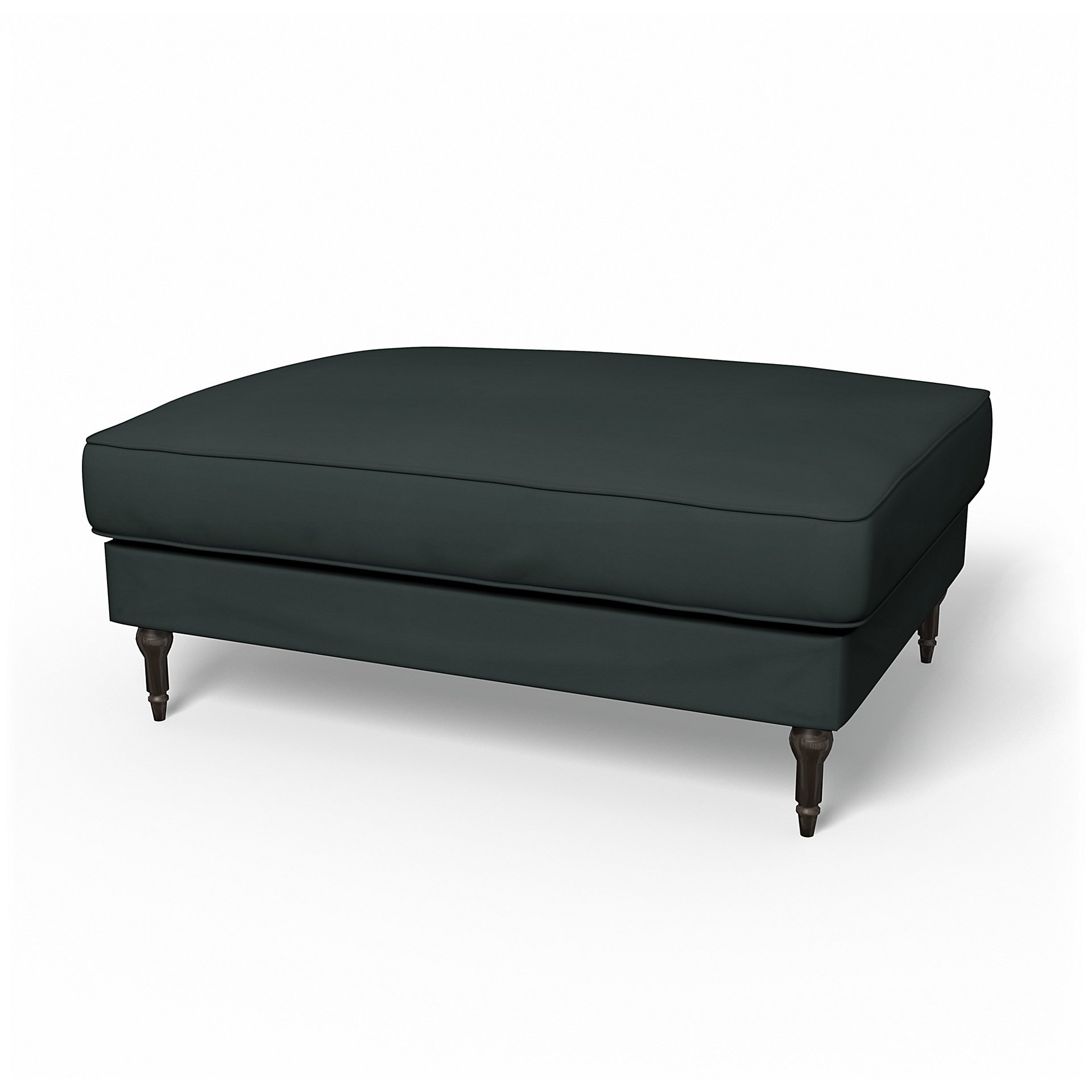 IKEA - Stocksund Footstool Cover, Graphite Grey, Cotton - Bemz