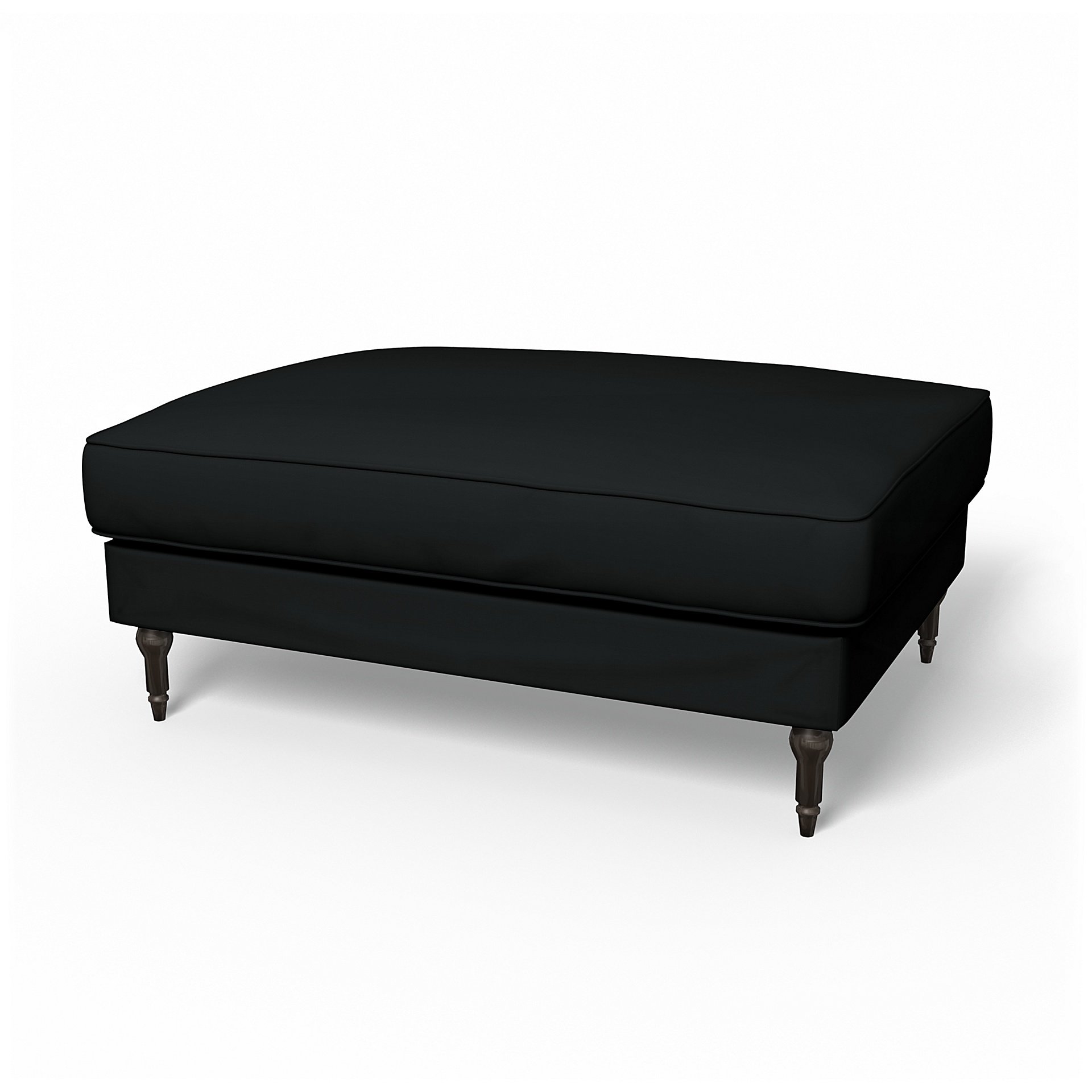 IKEA - Stocksund Footstool Cover, Jet Black, Cotton - Bemz