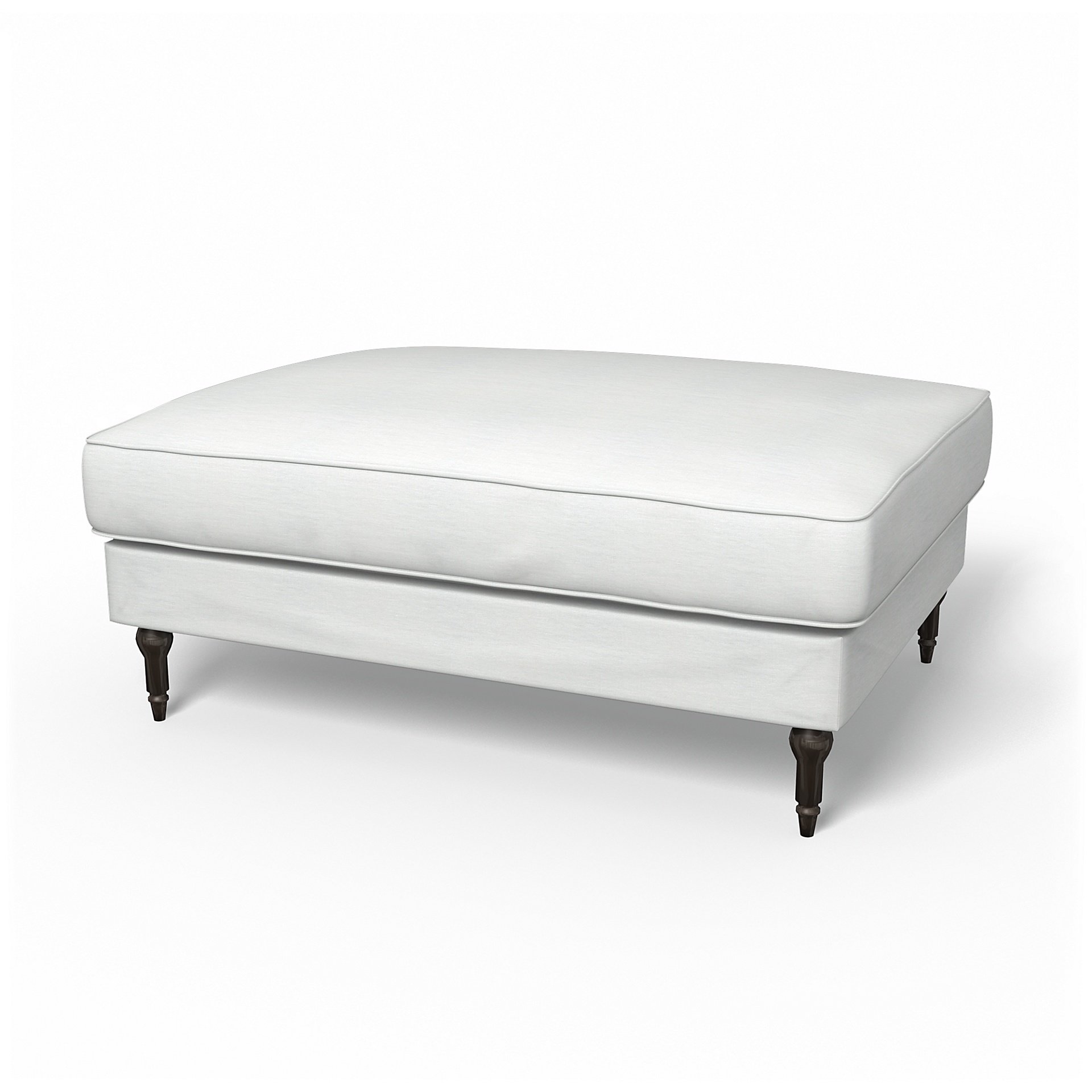 IKEA - Stocksund Footstool Cover, White, Linen - Bemz
