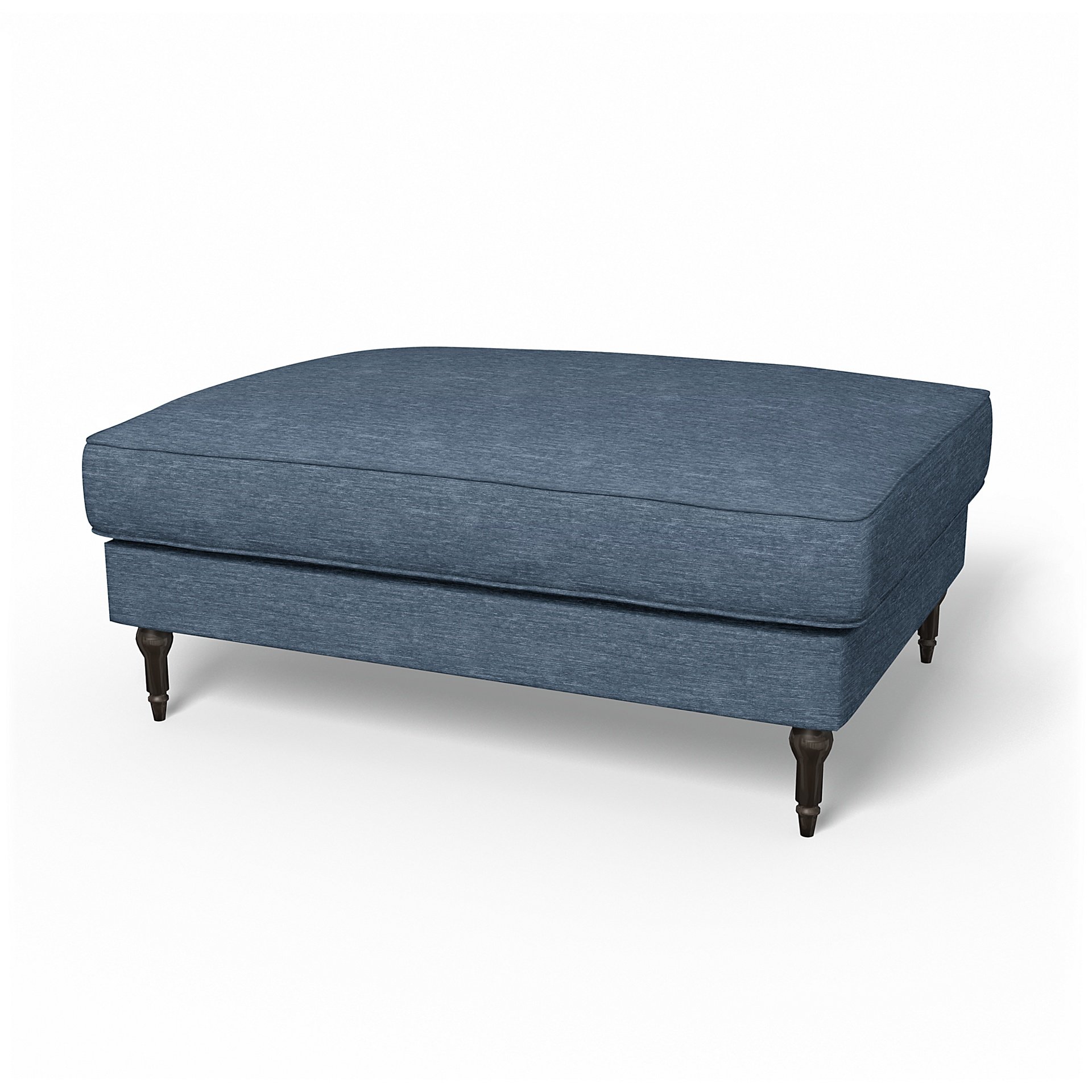 IKEA - Stocksund Footstool Cover, Mineral Blue, Velvet - Bemz