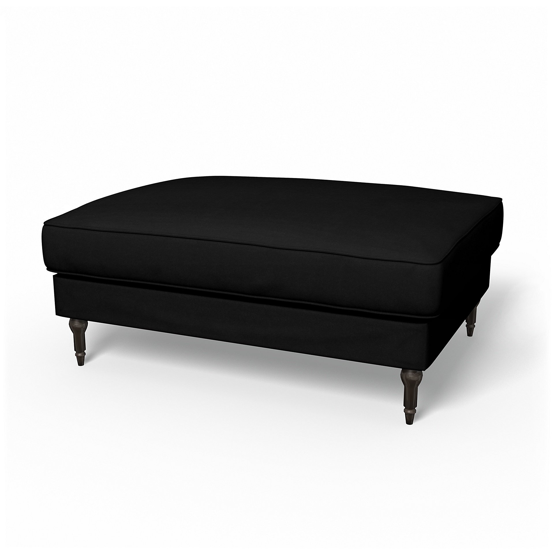 IKEA - Stocksund Footstool Cover, Black, Velvet - Bemz