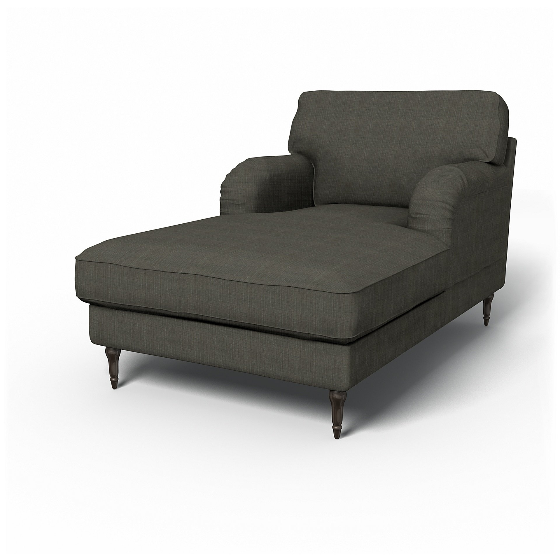 IKEA - Stocksund Chaise Longue Cover, Mole Brown, Boucle & Texture - Bemz