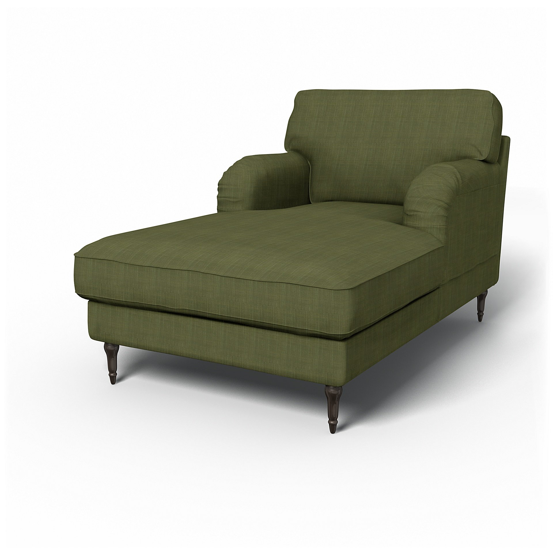 IKEA - Stocksund Chaise Longue Cover, Moss Green, Boucle & Texture - Bemz