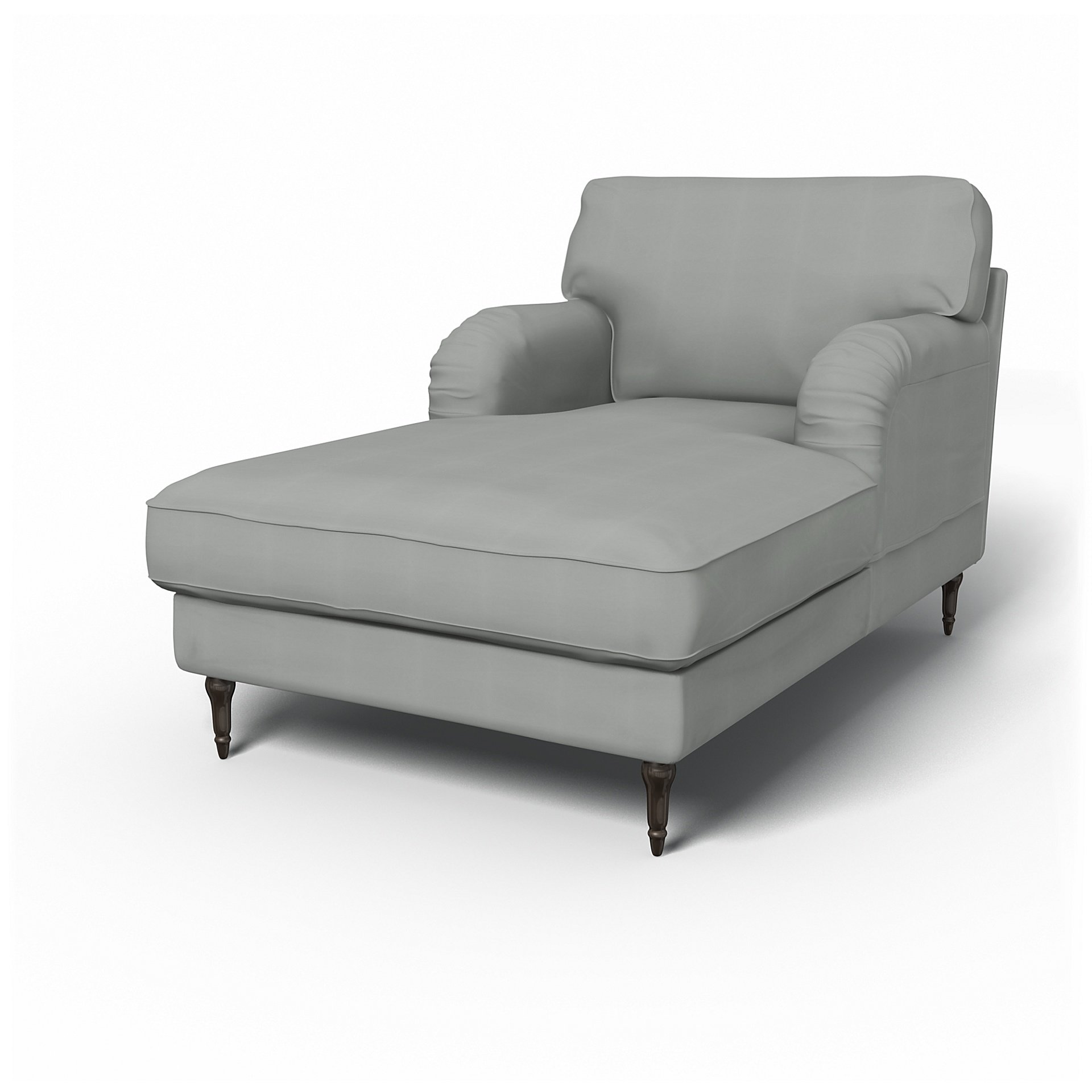 IKEA - Stocksund Chaise Longue Cover, Silver Grey, Cotton - Bemz