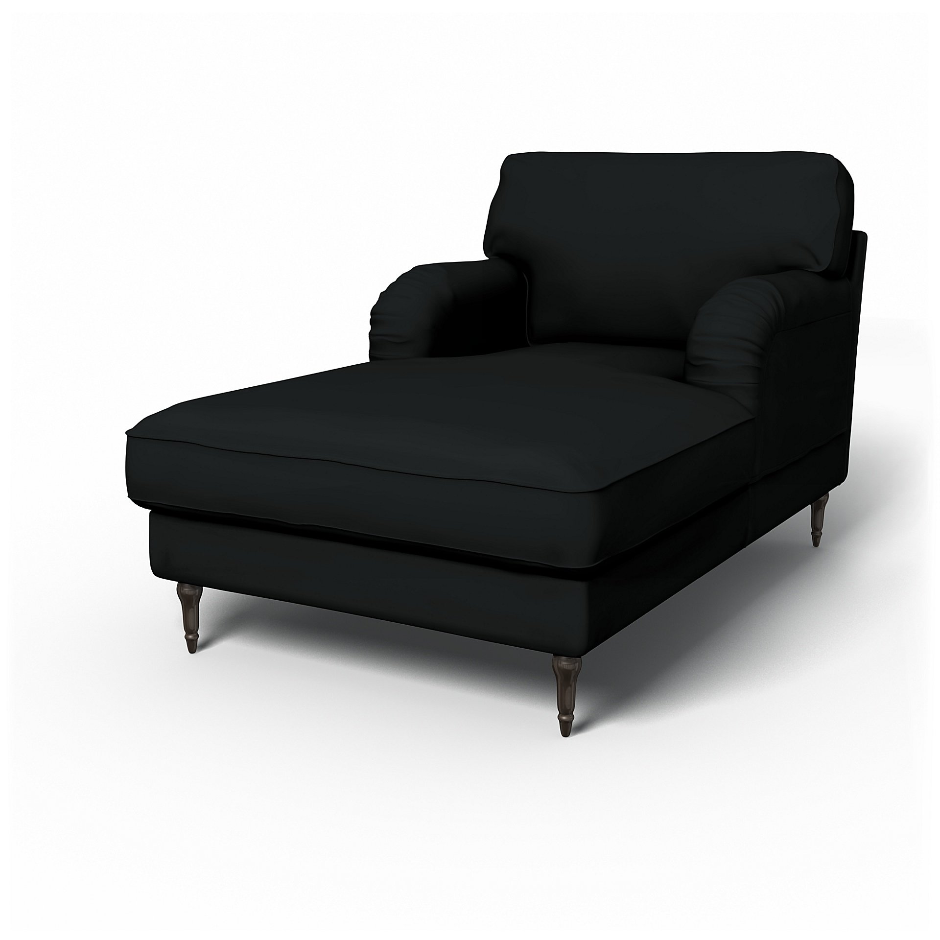 IKEA - Stocksund Chaise Longue Cover, Jet Black, Cotton - Bemz