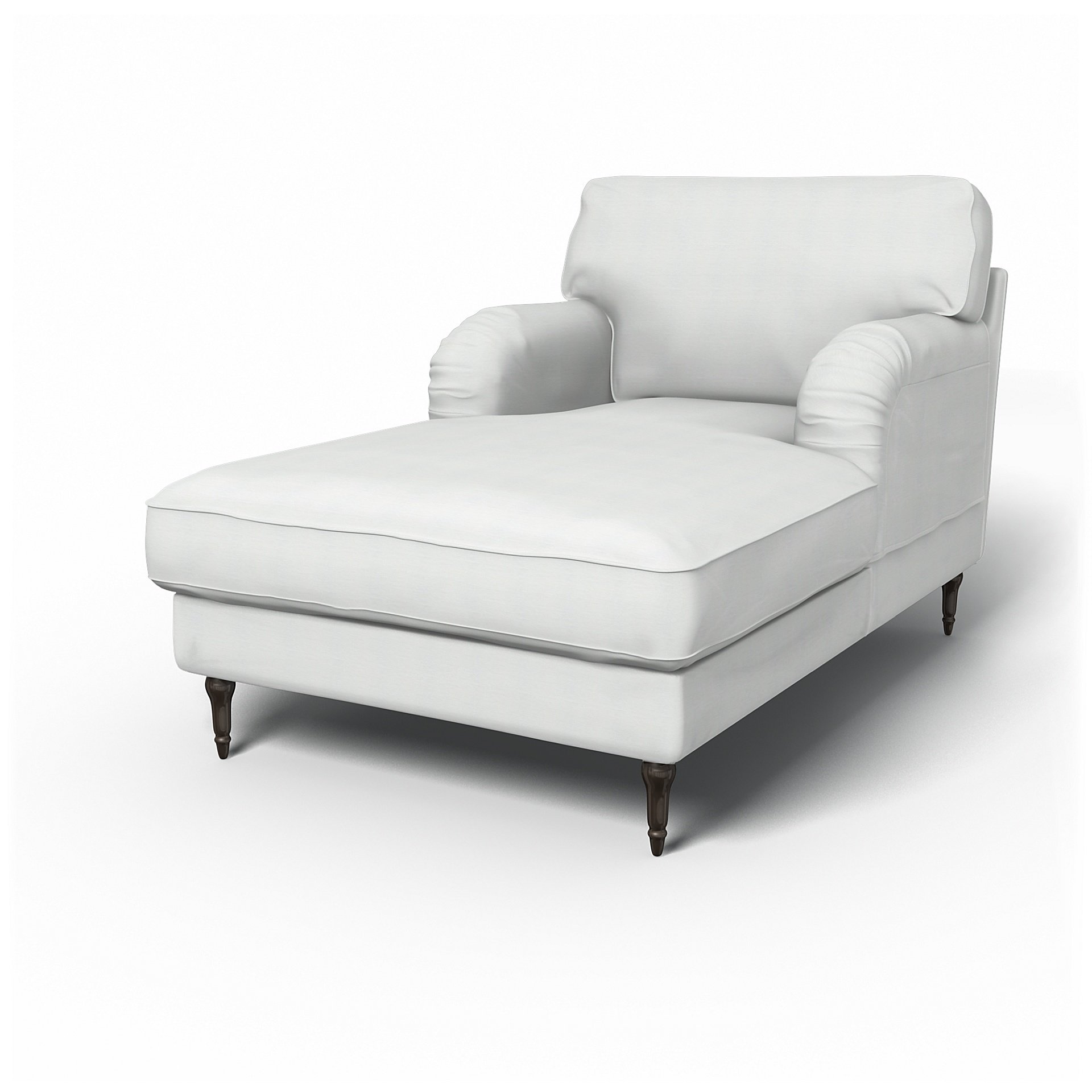 IKEA - Stocksund Chaise Longue Cover, White, Linen - Bemz