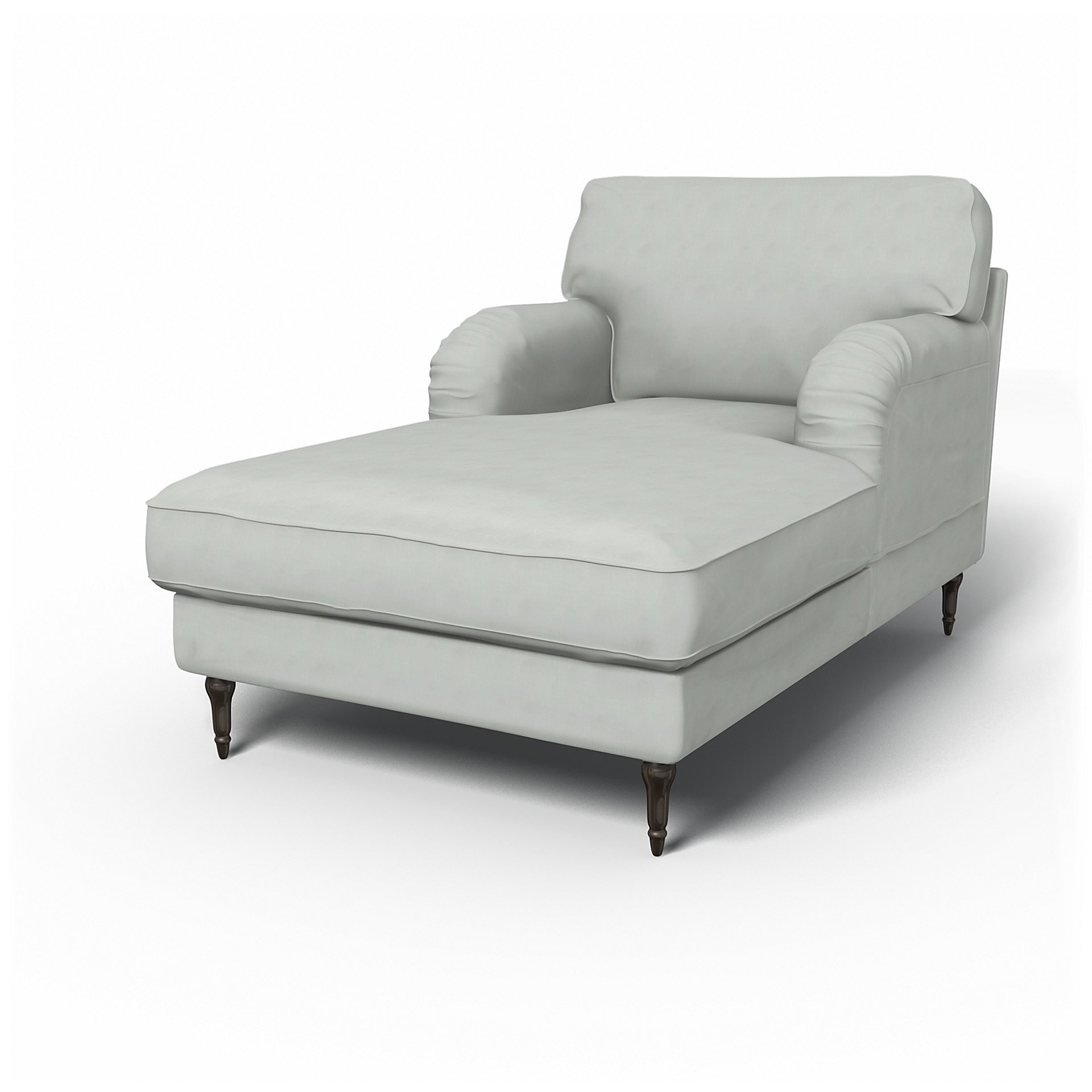 IKEA - Stocksund Chaise Longue Cover, Silver Grey, Linen - Bemz