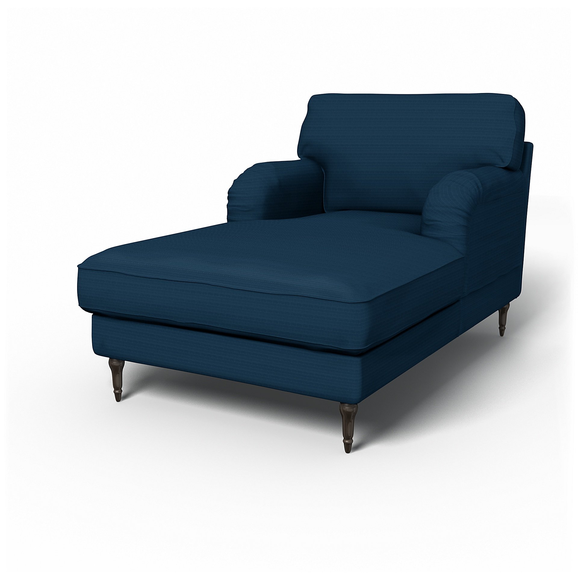 IKEA - Stocksund Chaise Longue Cover, Denim Blue, Velvet - Bemz