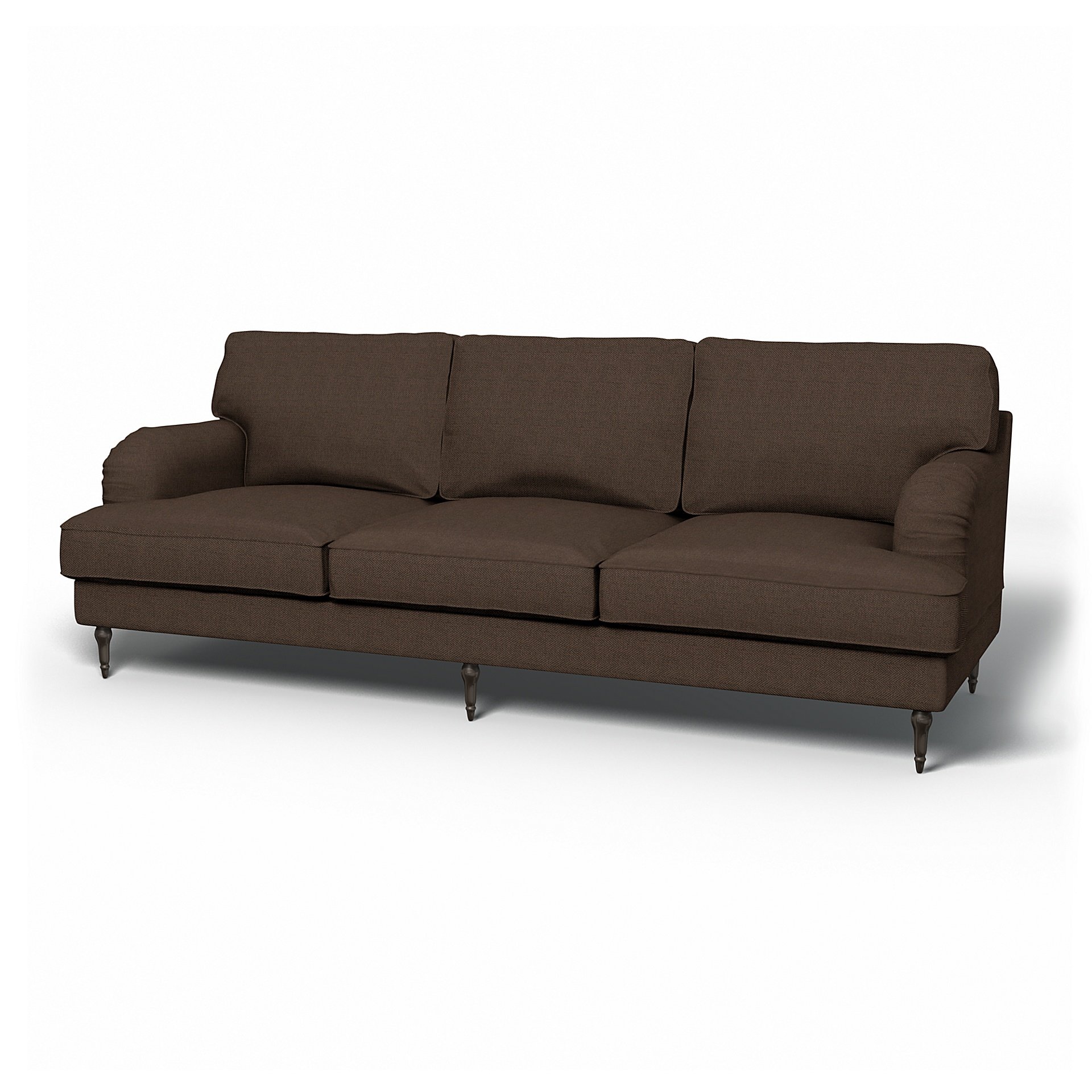 IKEA - Stocksund 3.5 Seater Sofa Cover, Chocolate, Boucle & Texture - Bemz