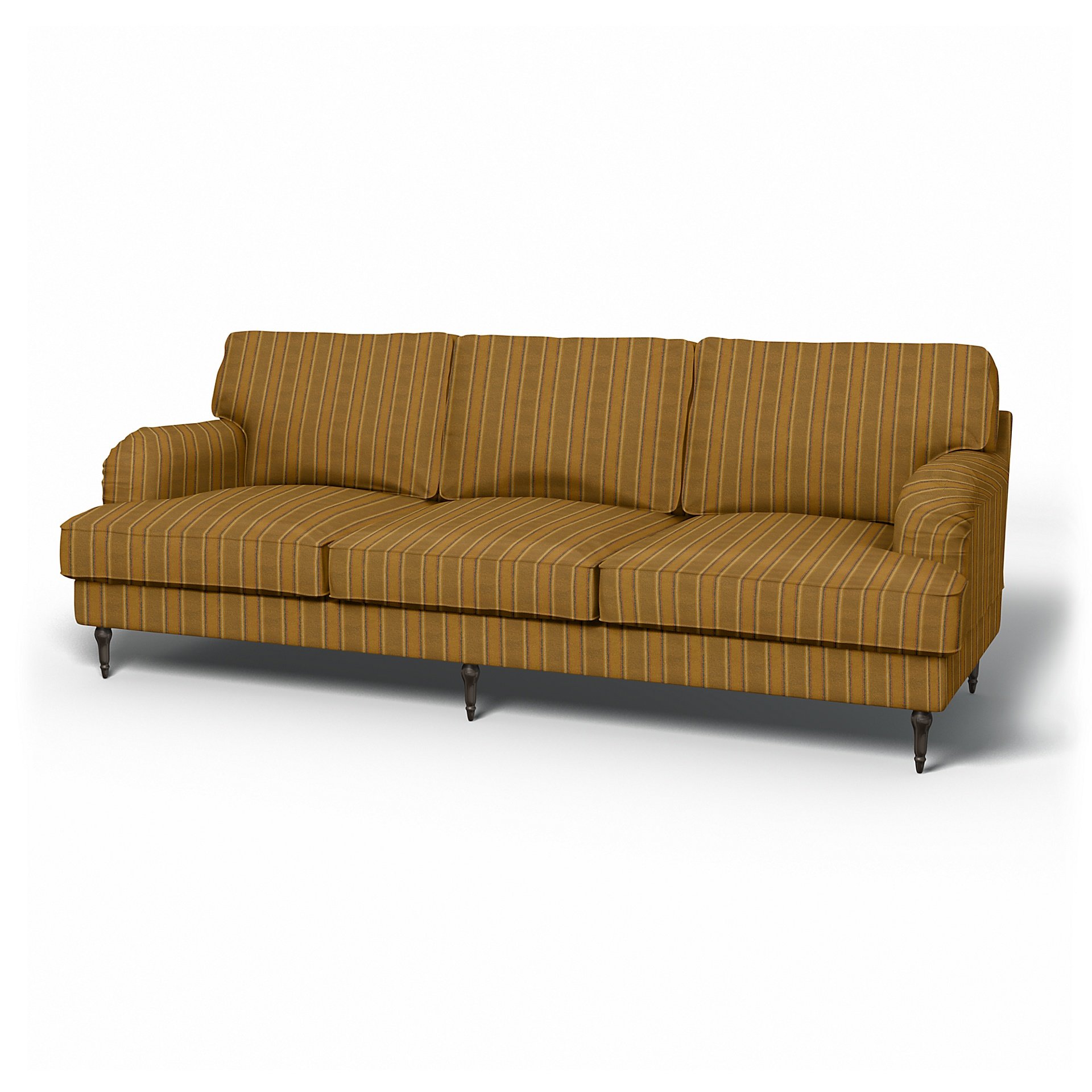 IKEA - Stocksund 3.5 Seater Sofa Cover, Mustard Stripe, Cotton - Bemz