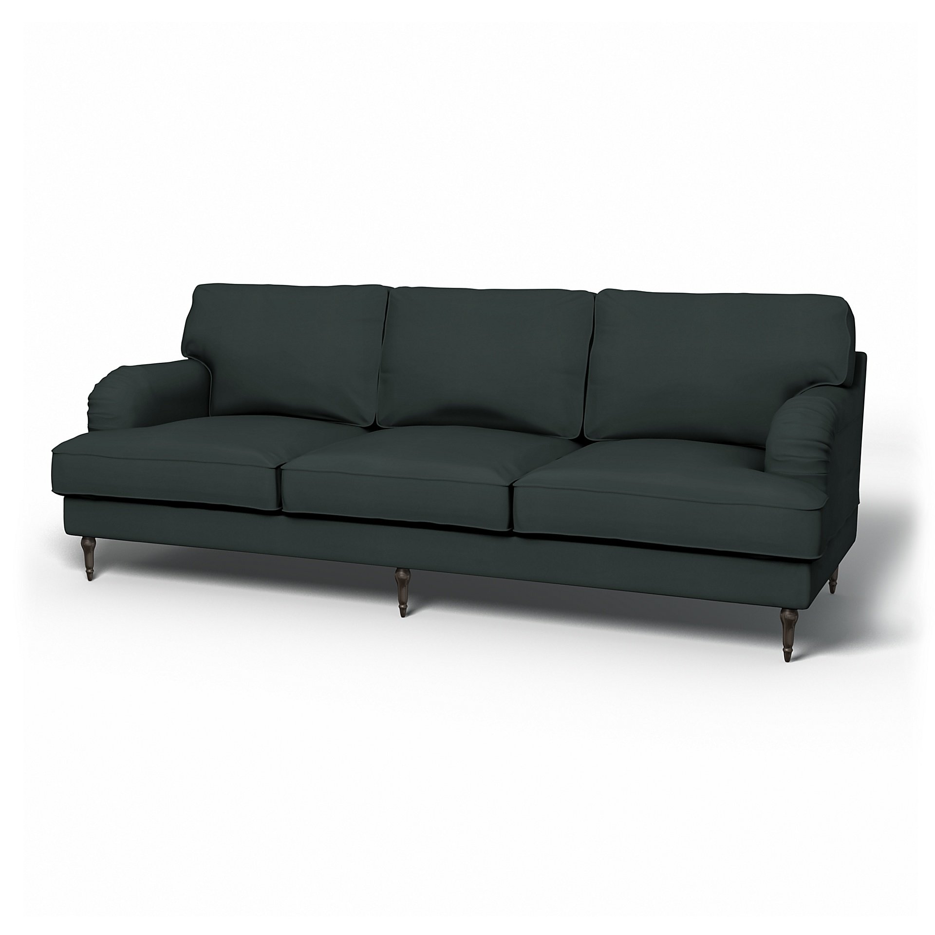 IKEA - Stocksund 3.5 Seater Sofa Cover, Graphite Grey, Cotton - Bemz