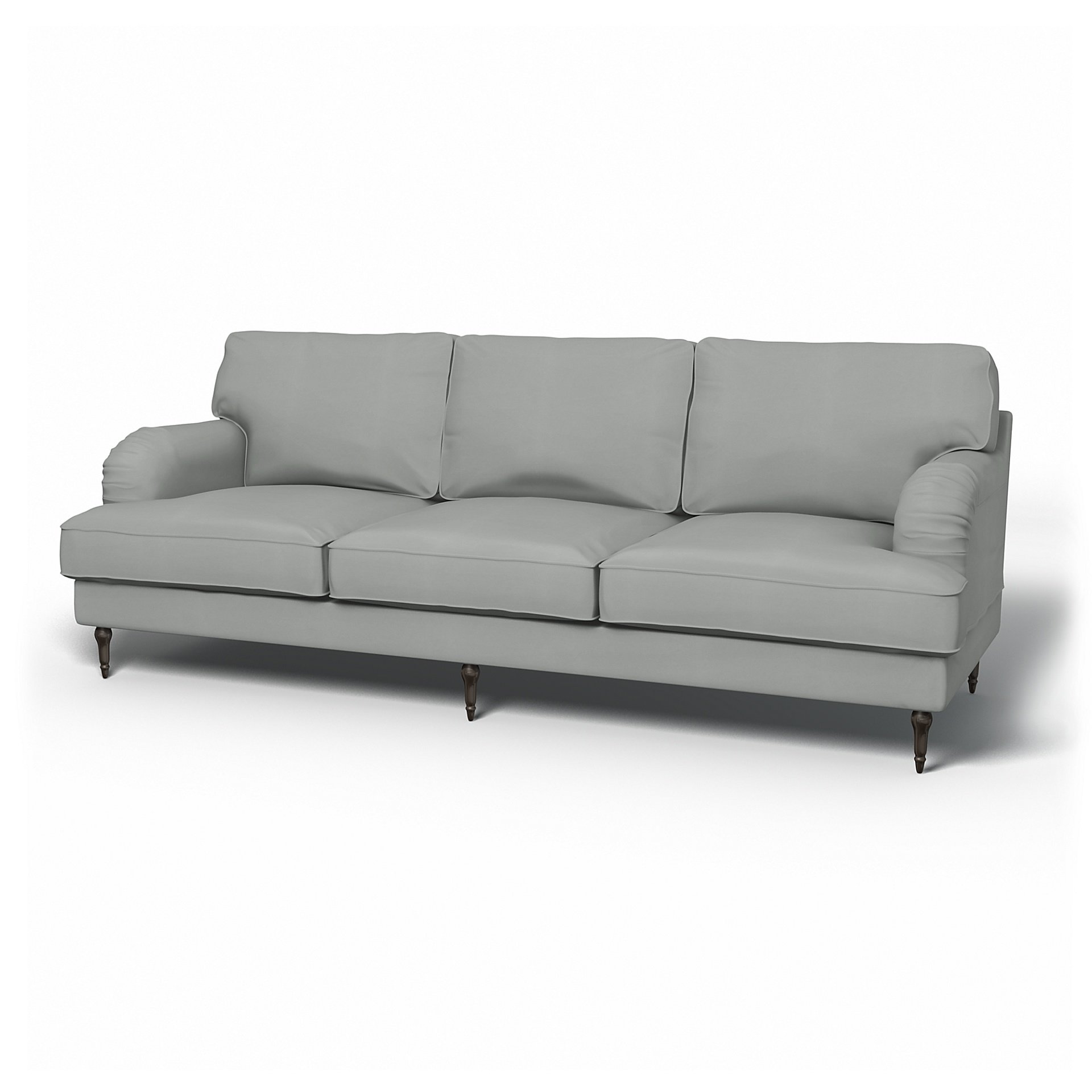 IKEA - Stocksund 3.5 Seater Sofa Cover, Silver Grey, Cotton - Bemz