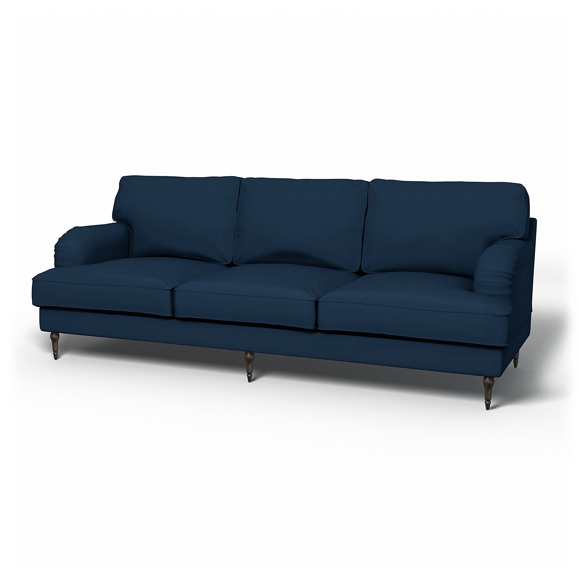IKEA - Stocksund 3.5 Seater Sofa Cover, Deep Navy Blue, Cotton - Bemz