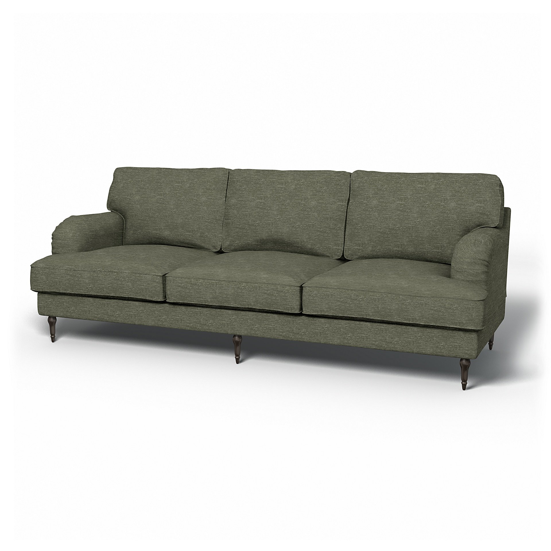 IKEA - Stocksund 3.5 Seater Sofa Cover, Green Grey, Velvet - Bemz