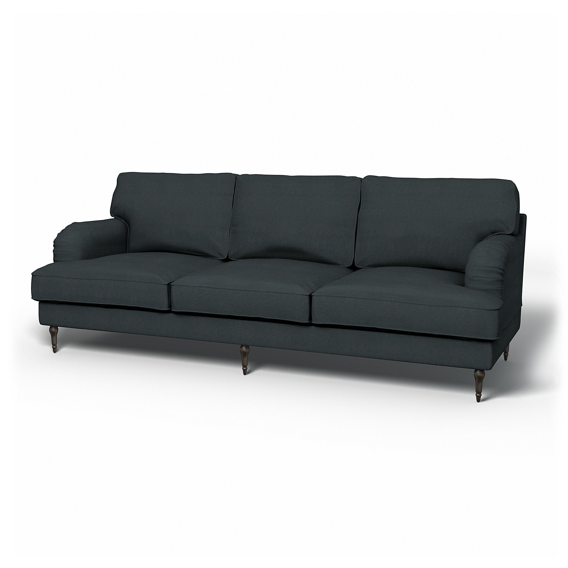 IKEA - Stocksund 3.5 Seater Sofa Cover, Graphite Grey, Linen - Bemz