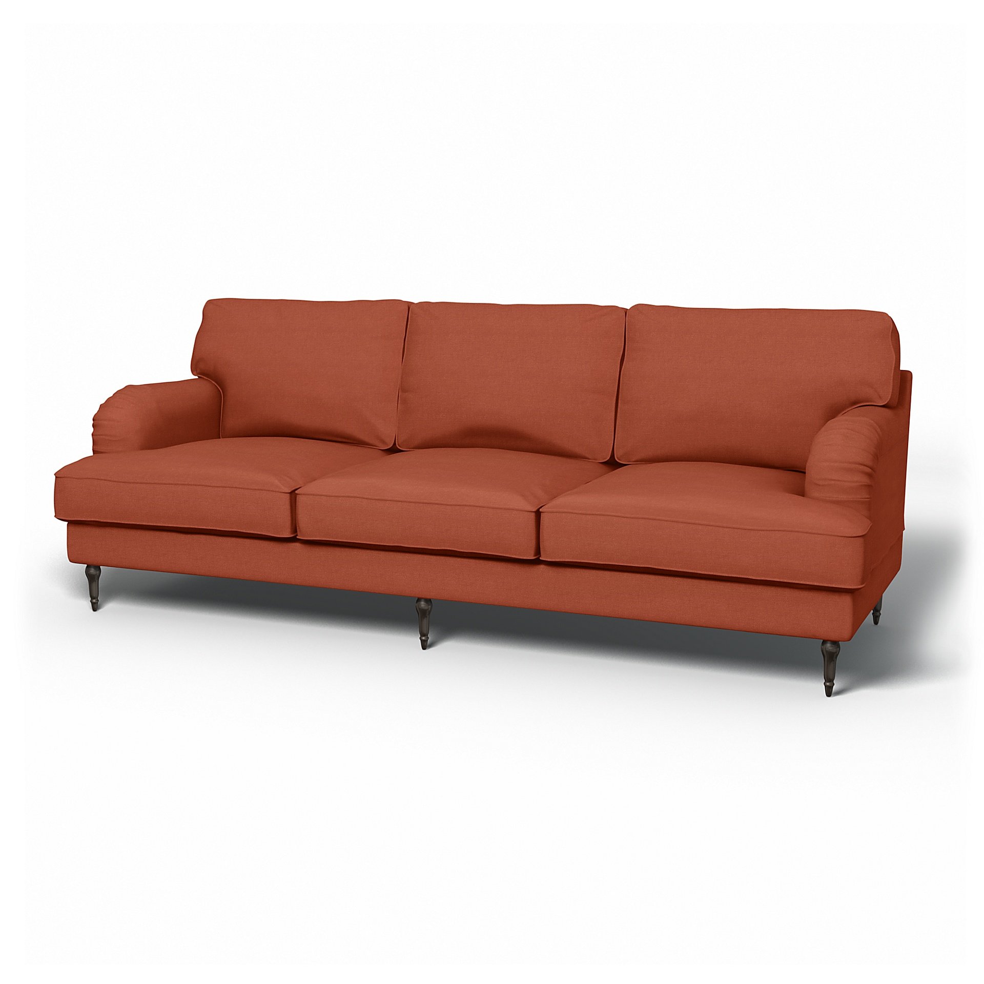 IKEA - Stocksund 3.5 Seater Sofa Cover, Burnt Orange, Linen - Bemz