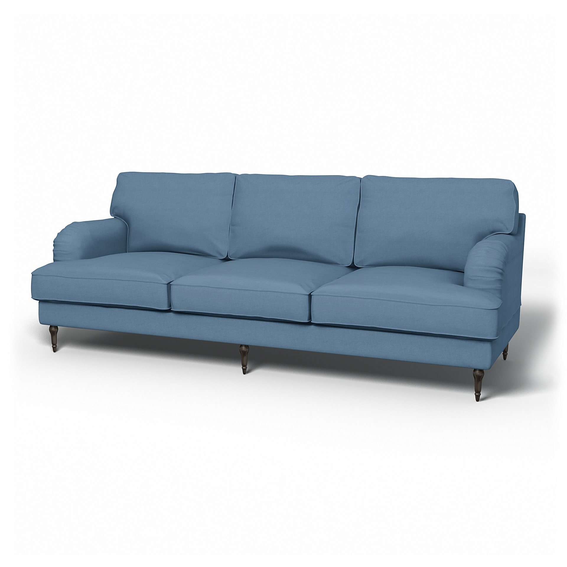 IKEA - Stocksund 3.5 Seater Sofa Cover, Vintage Blue, Linen - Bemz