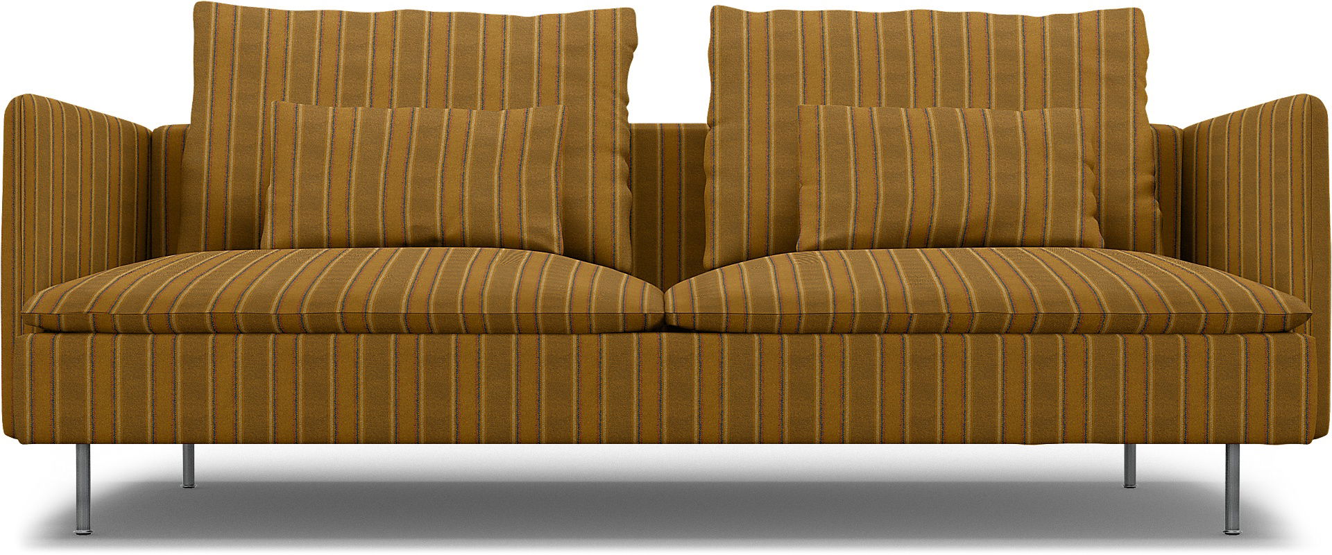 IKEA - Söderhamn 3 Seater Sofa Cover, Mustard Stripe, Cotton - Bemz