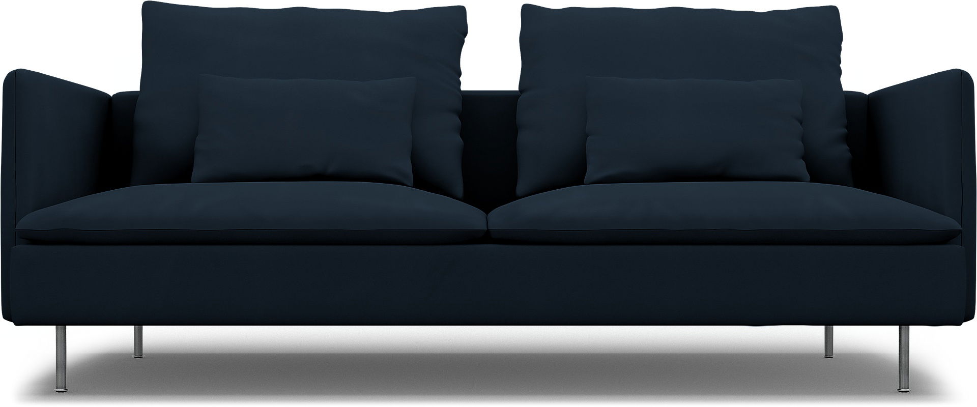IKEA - Söderhamn 3 Seater Sofa Cover, Navy Blue, Cotton - Bemz