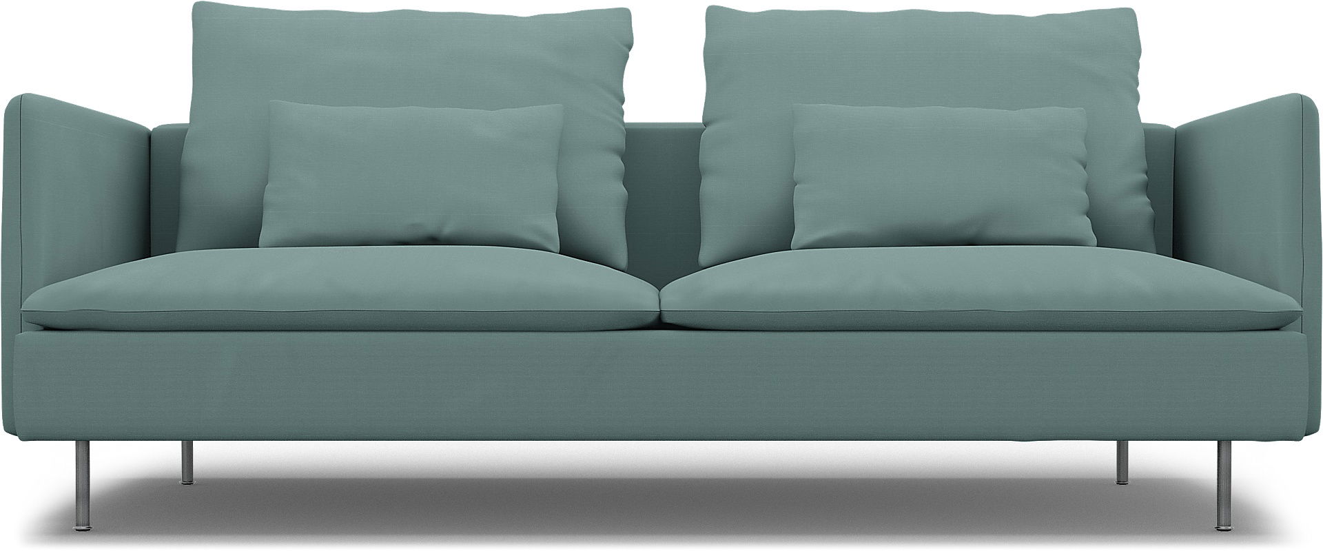 IKEA - Söderhamn 3 Seater Sofa Cover, Mineral Blue, Cotton - Bemz
