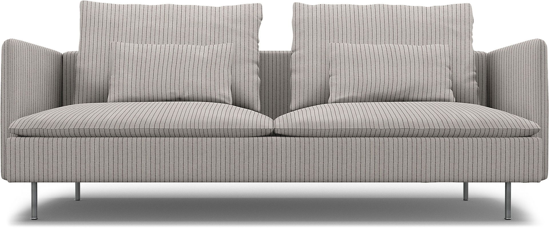 IKEA - Söderhamn 3 Seater Sofa Cover, Silver Grey, Cotton - Bemz